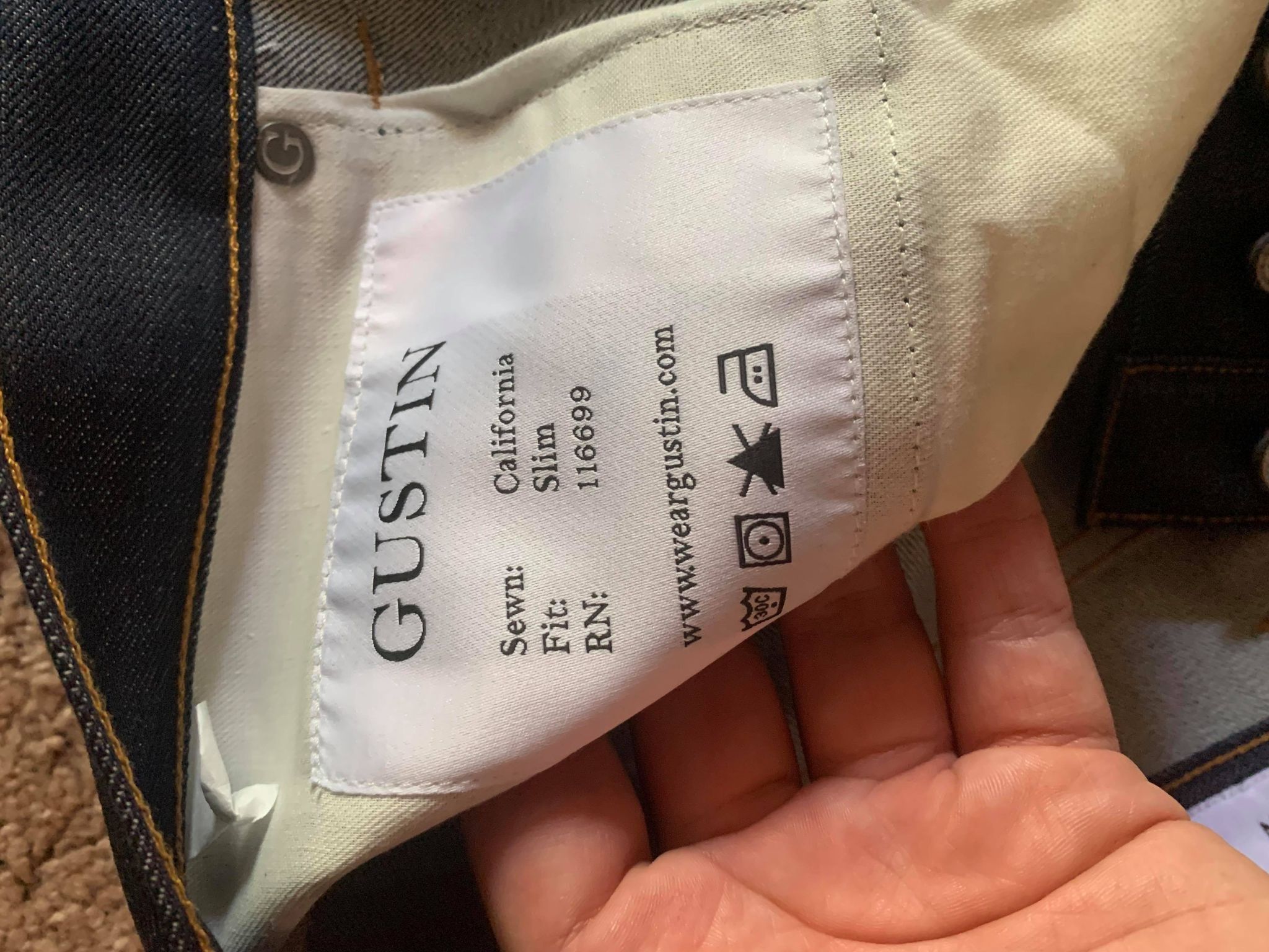 Gustin Gustin 1968 Cone Mills White Oak Slim Selvedge Denim | Grailed