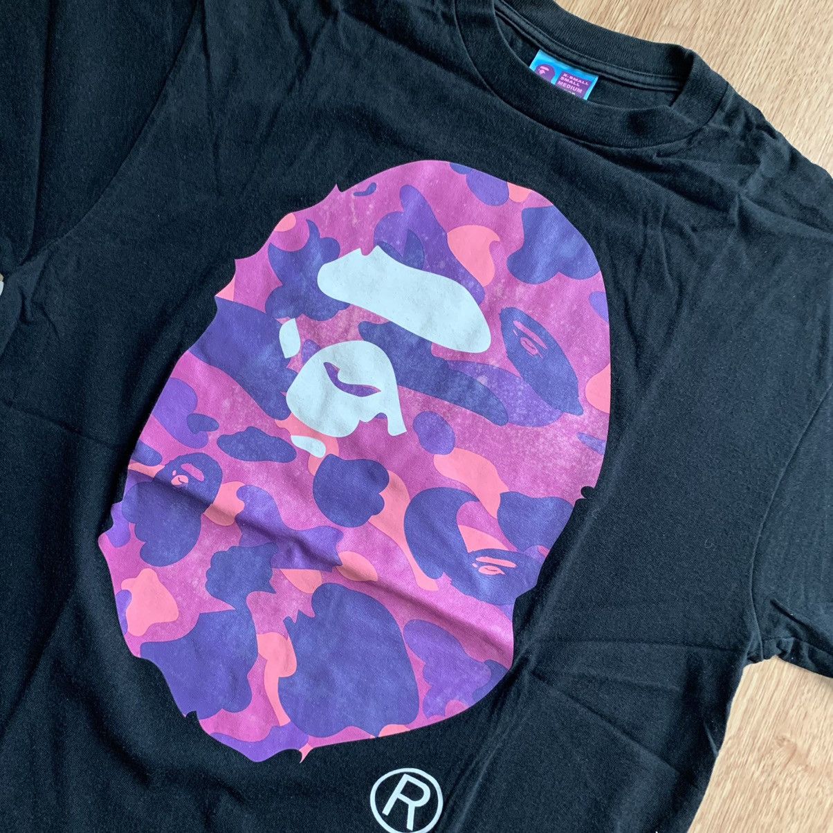 Bape Bape Purple Camo Big Head Tee Grailed
