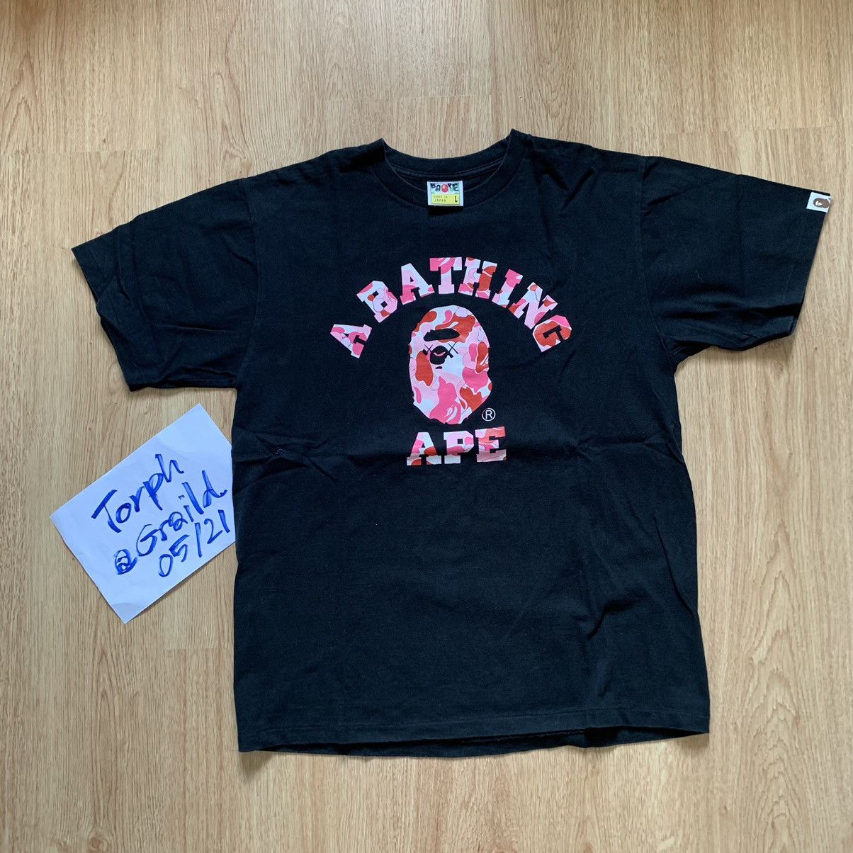 BAPE ABC Camo College Tee Black/Pink