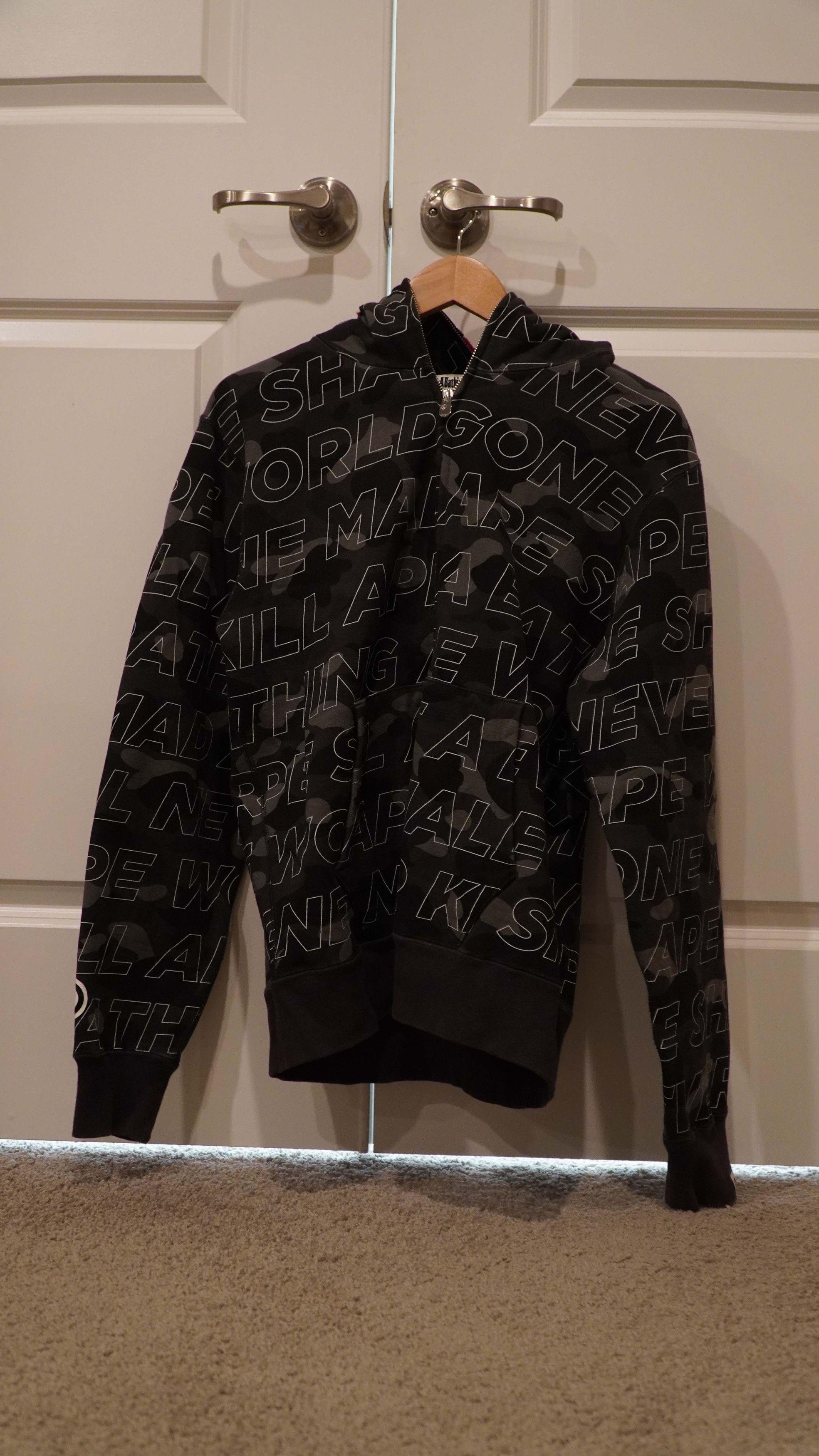Bape Gray Camo Ape shall never kill ape Bape Shark Hoodie Grailed
