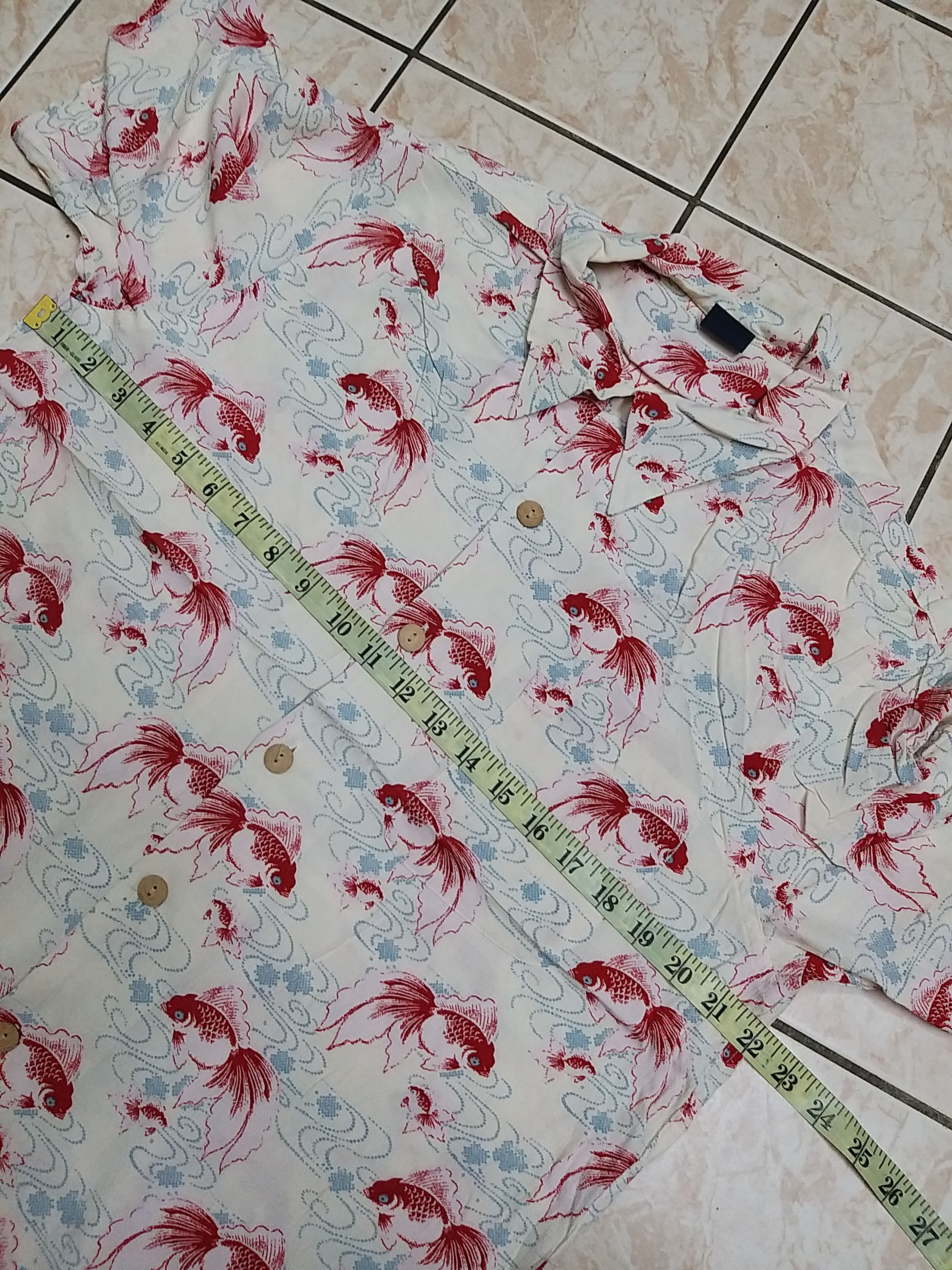 Japanese Brand NICE🔥🔥SUKAJAN ELIMENT GOLD FISH F/P RAYON BUTTON UP SHIRT Size US L / EU 52-54 / 3 - 4 Thumbnail
