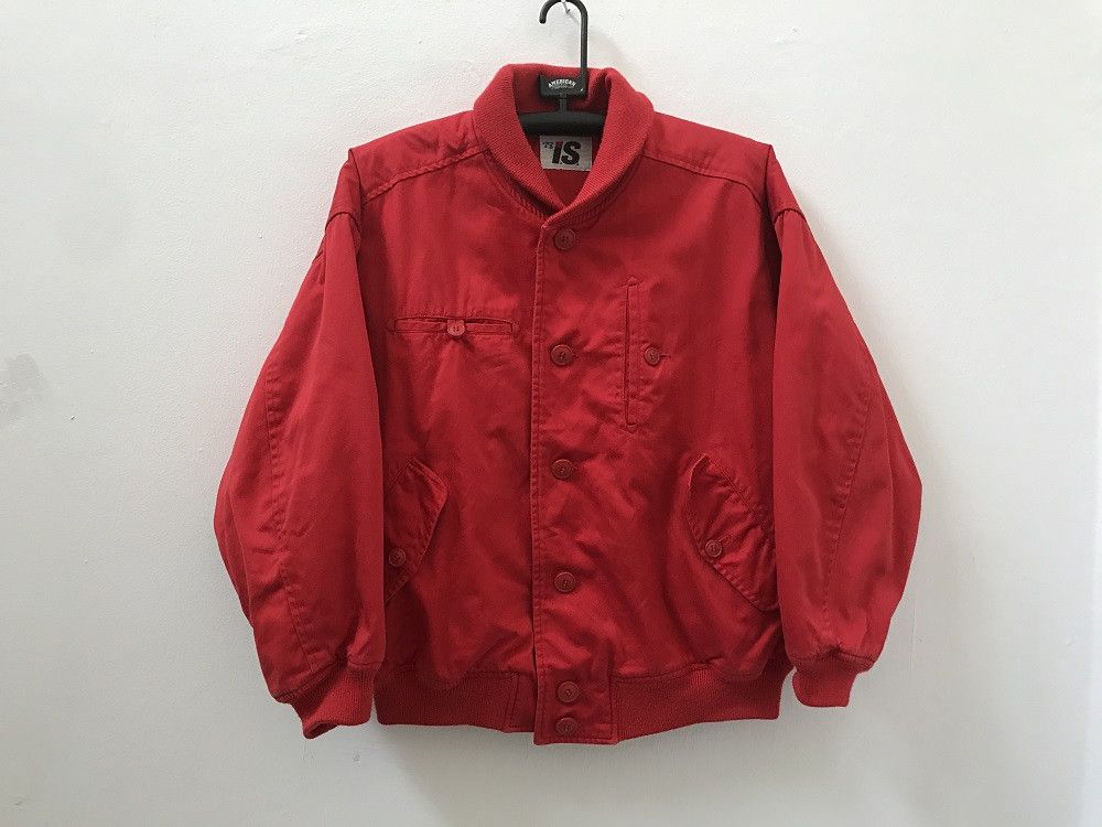 Vintage Issey Miyake Sport Japan Red Bomber Jacket