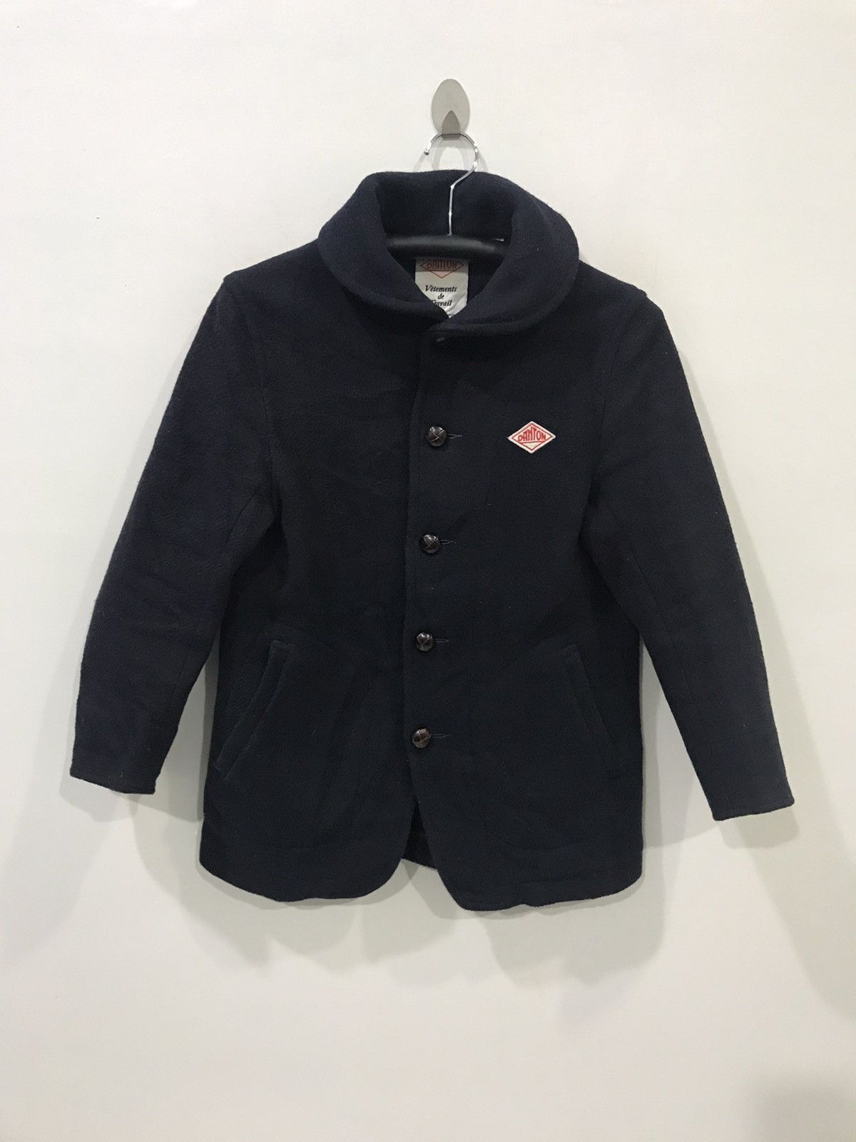 Danton DANTON Shawl Collar Navy Peacoat Size US M / EU 48-50 / 2 - 1 Thumbnail