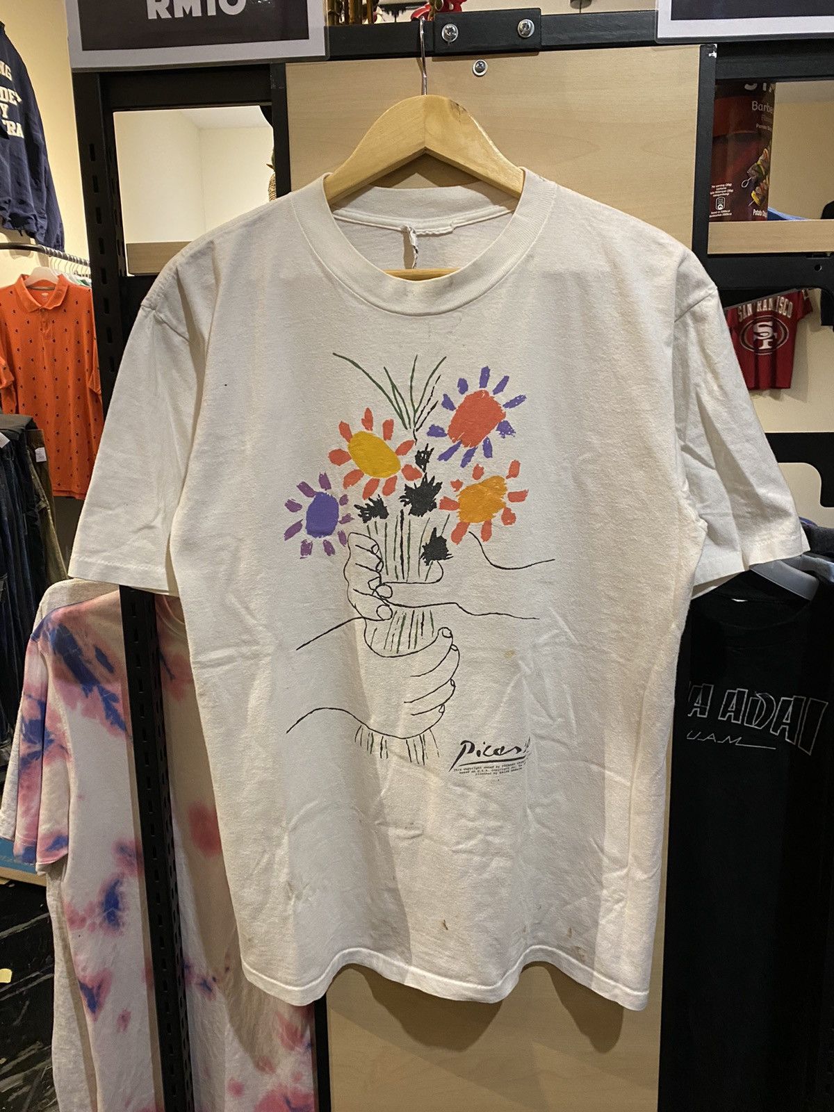 Ralph Marlin × Vintage VINTAGE RARE PIECES 1988‼️Picasso Art By Ralph Marlin Tee Size US L / EU 52-54 / 3 - 1 Thumbnail