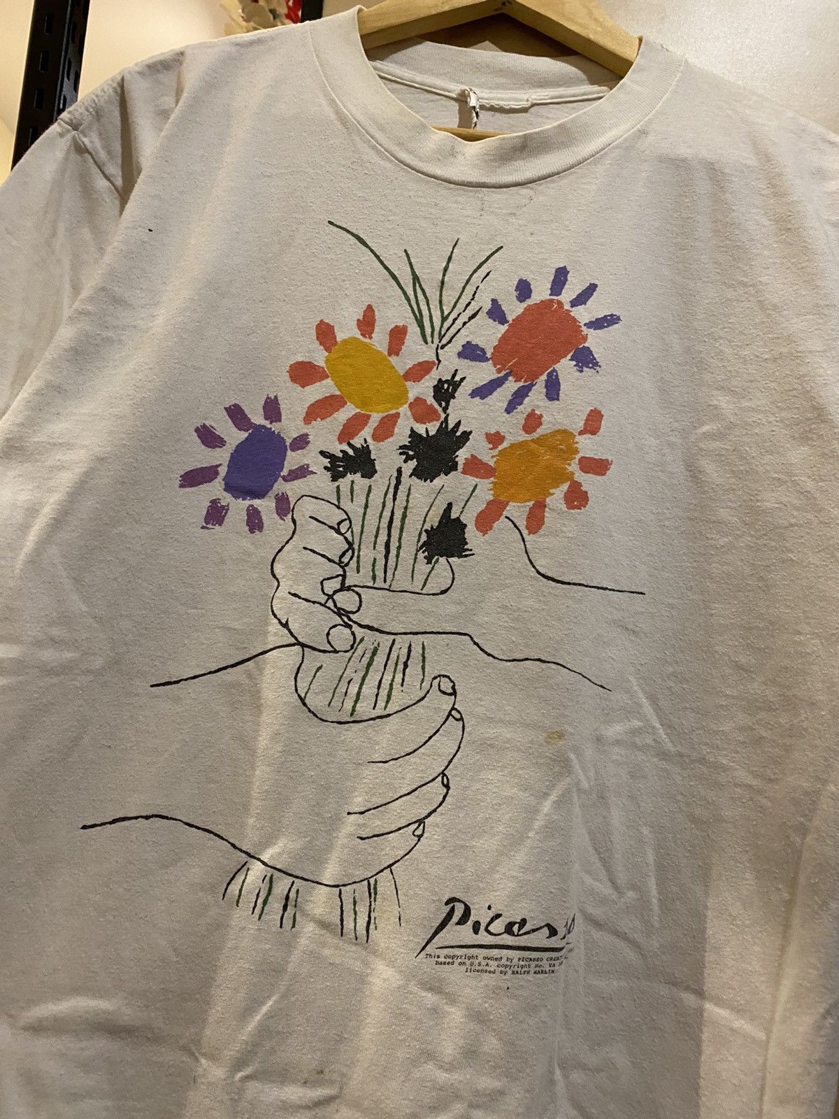 Ralph Marlin × Vintage VINTAGE RARE PIECES 1988‼️Picasso Art By Ralph Marlin Tee Size US L / EU 52-54 / 3 - 3 Thumbnail