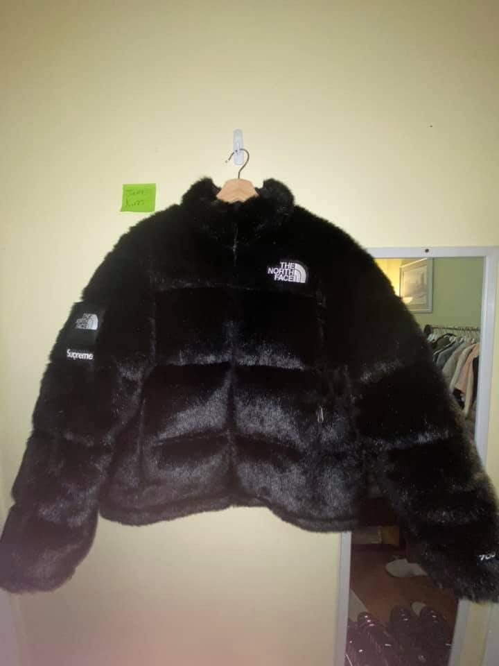 Supreme Supreme The North Face Faux Fur Nuptse Jacket Black | Grailed