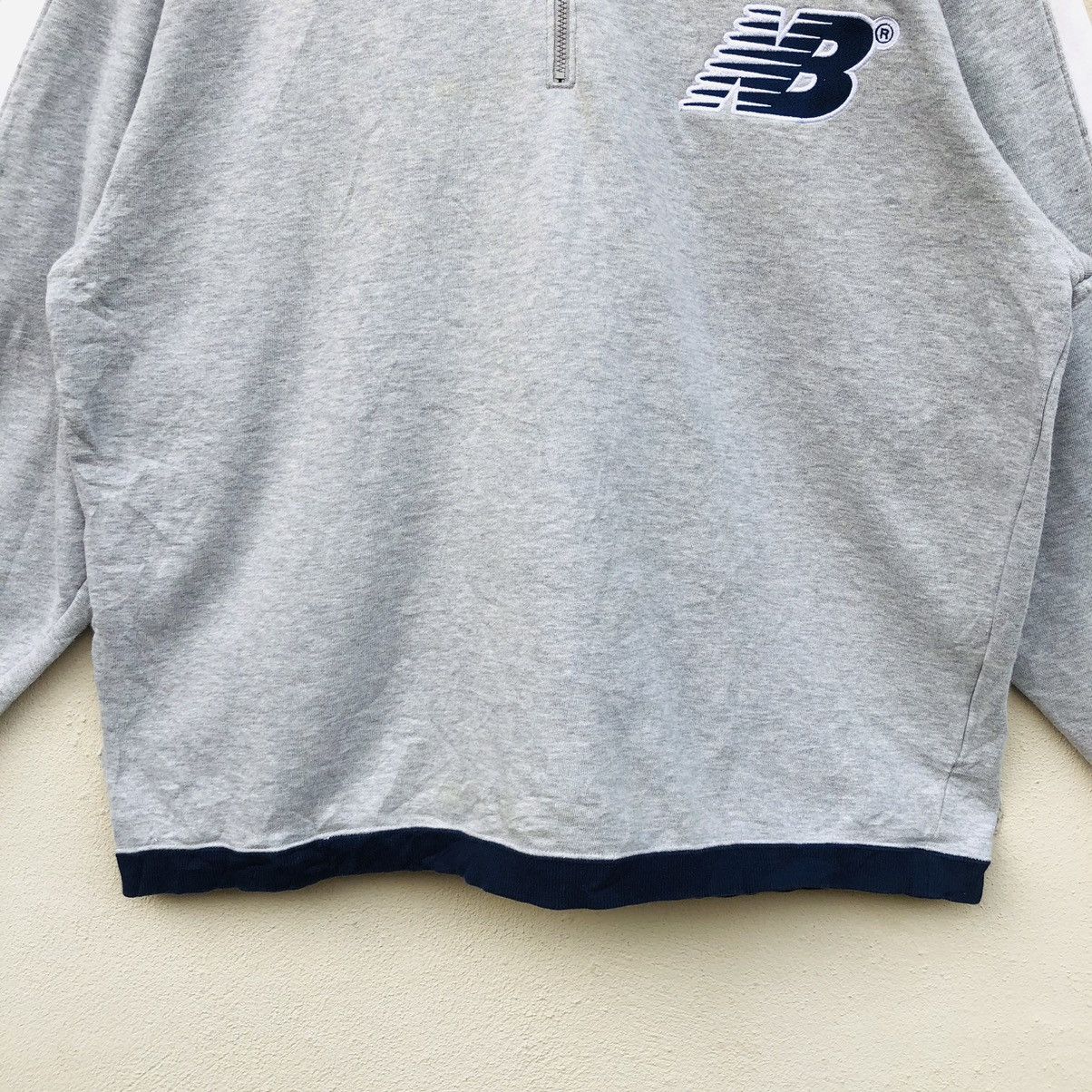 New Balance Vintage NEW BALANCE EMBROIDERED LOGO 1/4 Half Zip Sweater Size US L / EU 52-54 / 3 - 3 Thumbnail