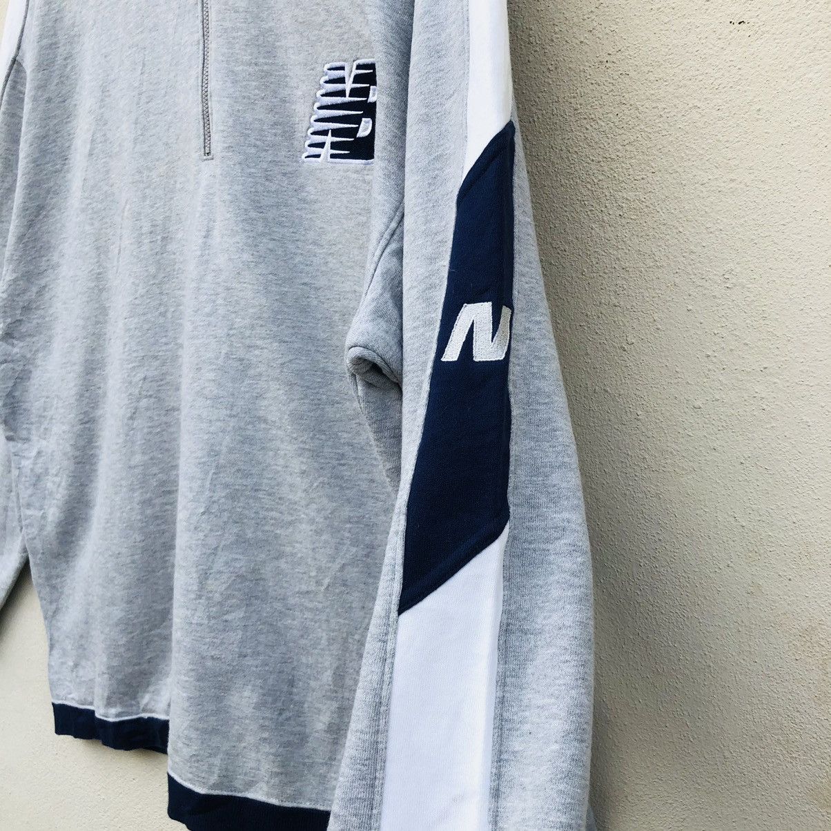New Balance Vintage NEW BALANCE EMBROIDERED LOGO 1/4 Half Zip Sweater Size US L / EU 52-54 / 3 - 6 Thumbnail