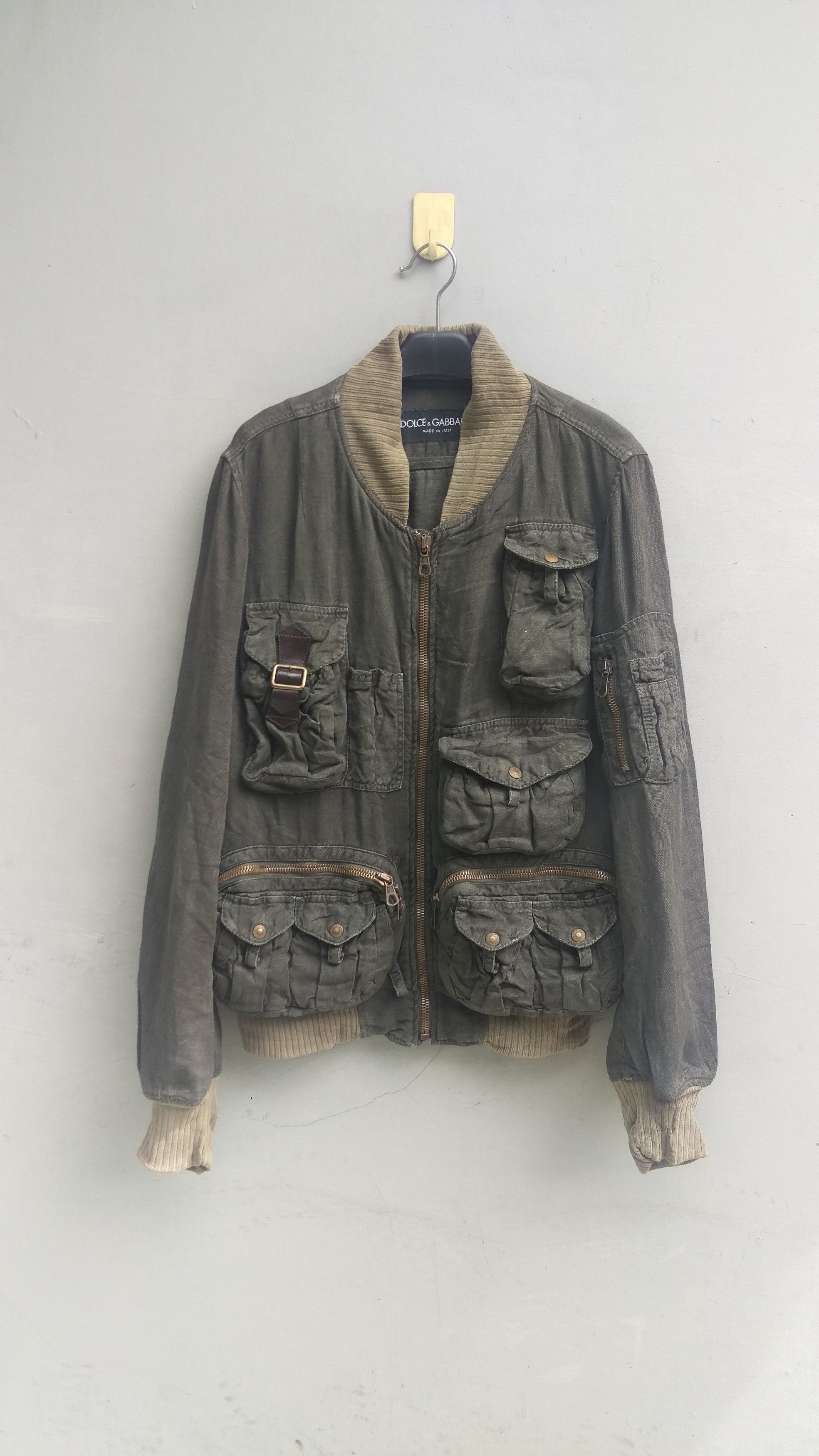 No size tag Dolce Gabbana ss03 3D Pocket Cargo Bomber Jacket