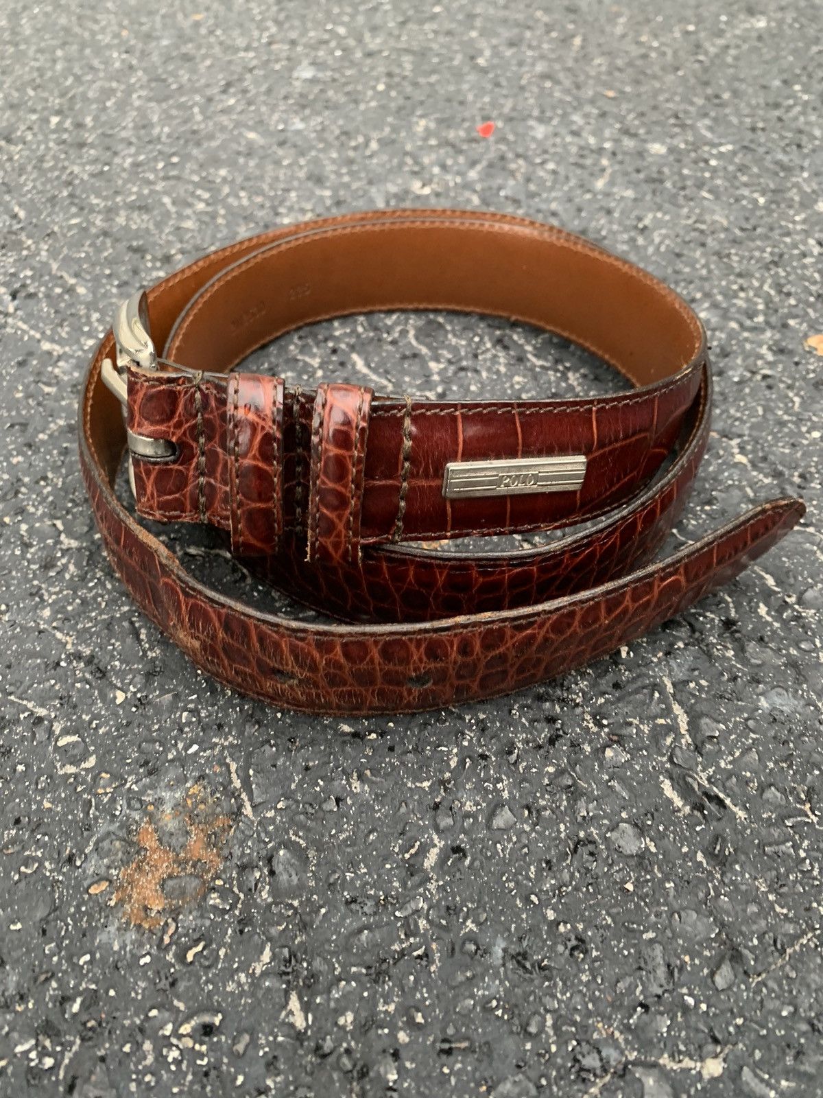 90s Vintage Polo Ralph Lauren USA Made Leather Belt Polo Ralph Lauren with Vintage Belts for Men for sale | eBay main image 2