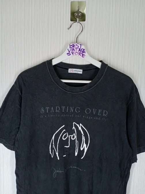 Band Tees × Vintage VINTAGE 90S JOHN LENNON STARTING OVER TSHIRT Size US M / EU 48-50 / 2 - 2 Thumbnail