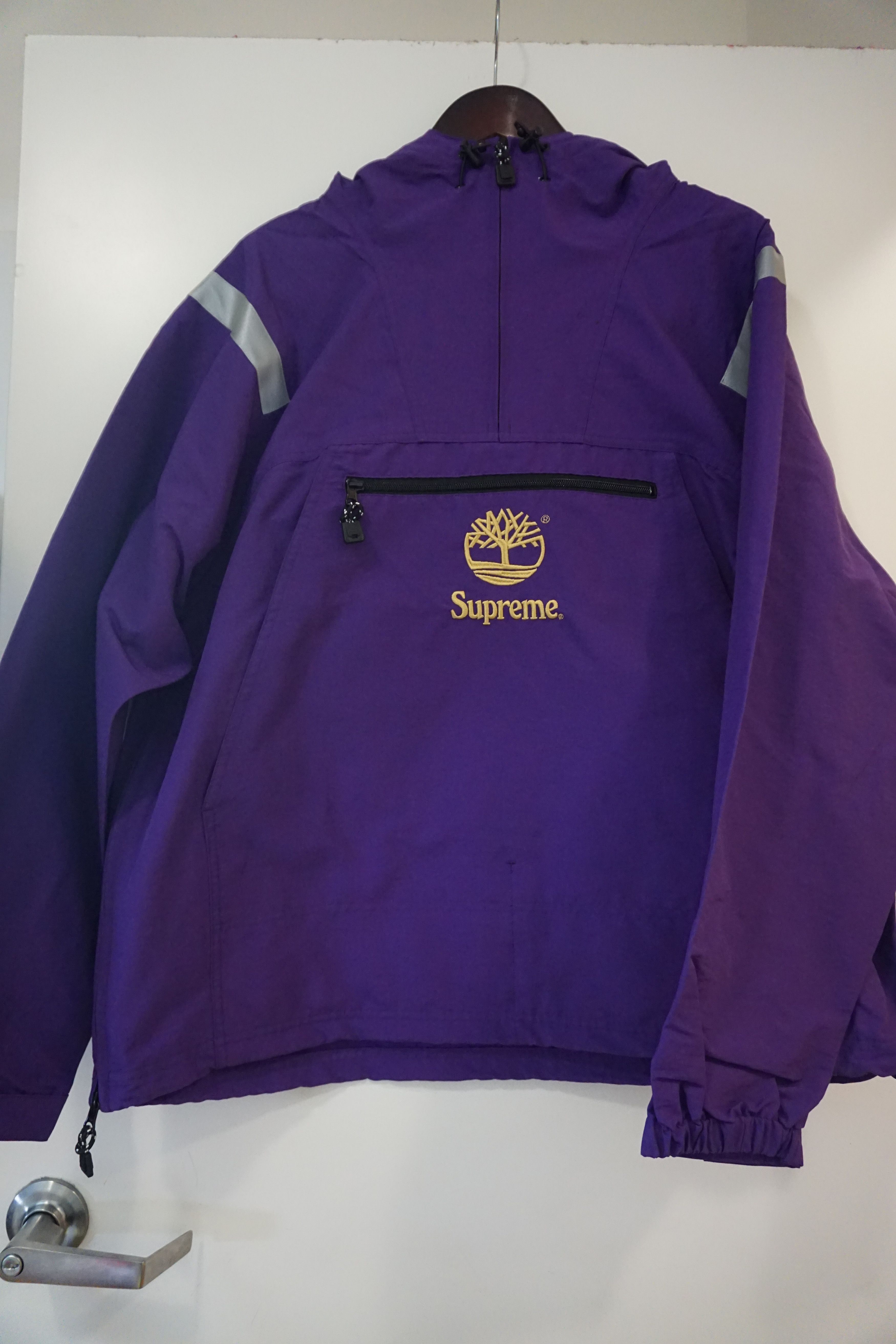 Supreme Timberland Taping Anorak パーカー　L Supreme Timberland Reflective Taping Anorak Purple Men's