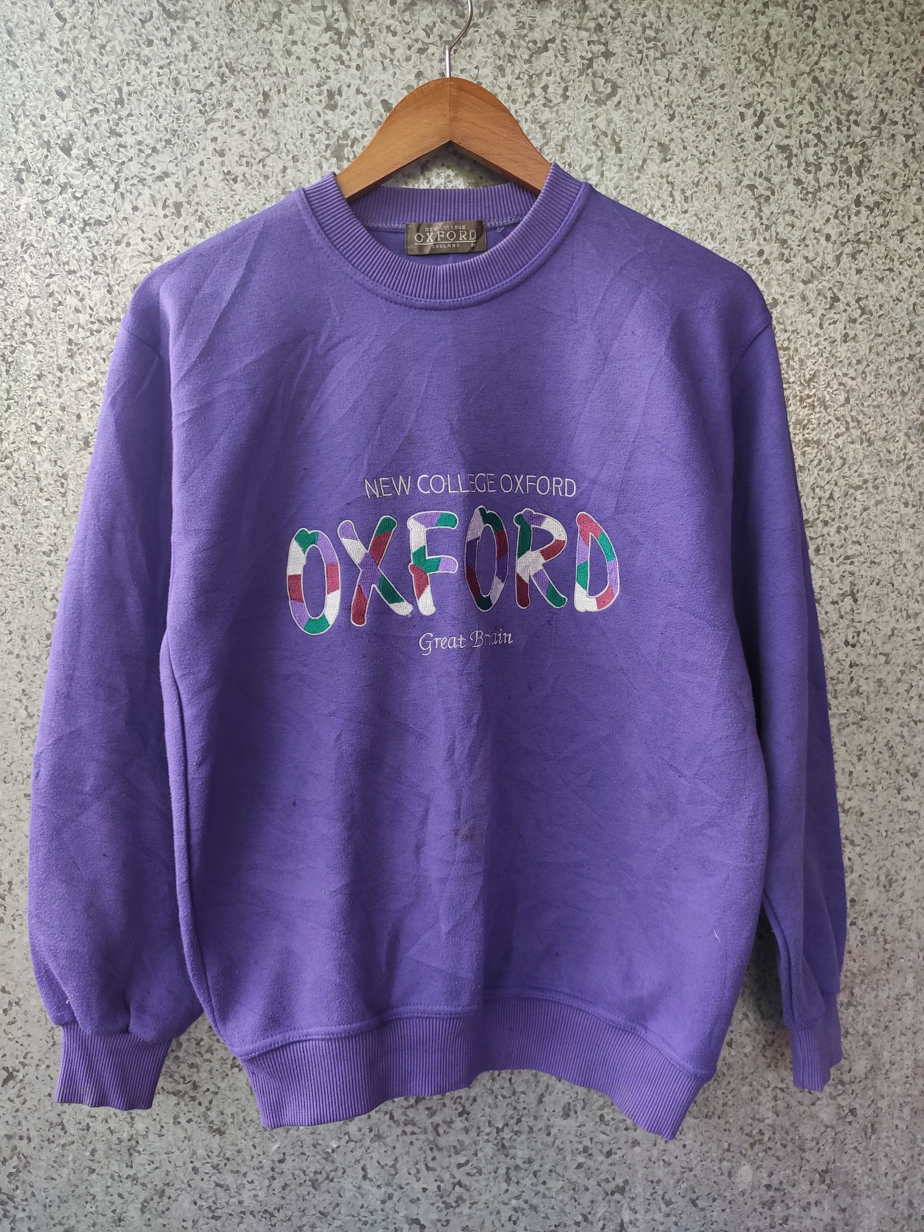 Vintage Vintage 90s Vintage OXFORD sweatshirt spell out embroidery Size US M / EU 48-50 / 2 - 1 Thumbnail