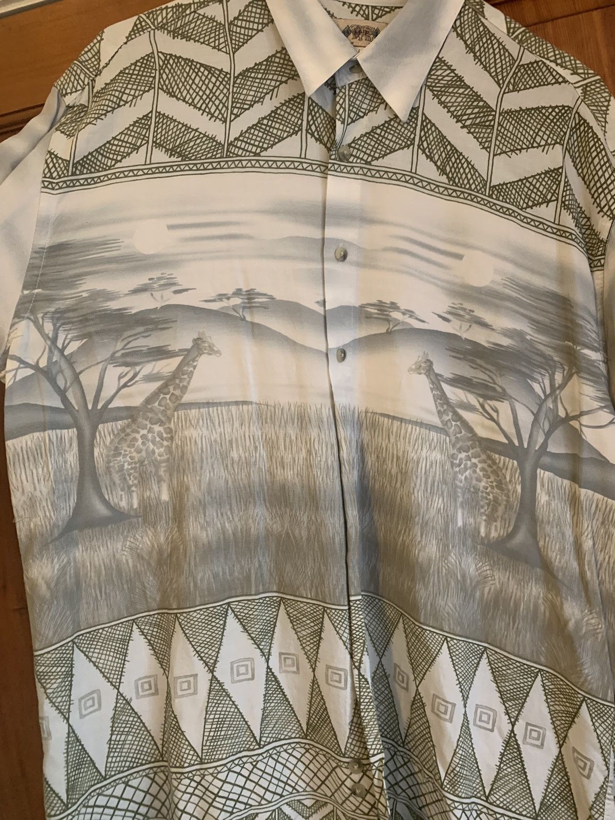 Campia Moda *RARE* Vintage Campia Moda Giraffe Landscape Rayon Shirt - L Size US L / EU 52-54 / 3 - 4 Thumbnail
