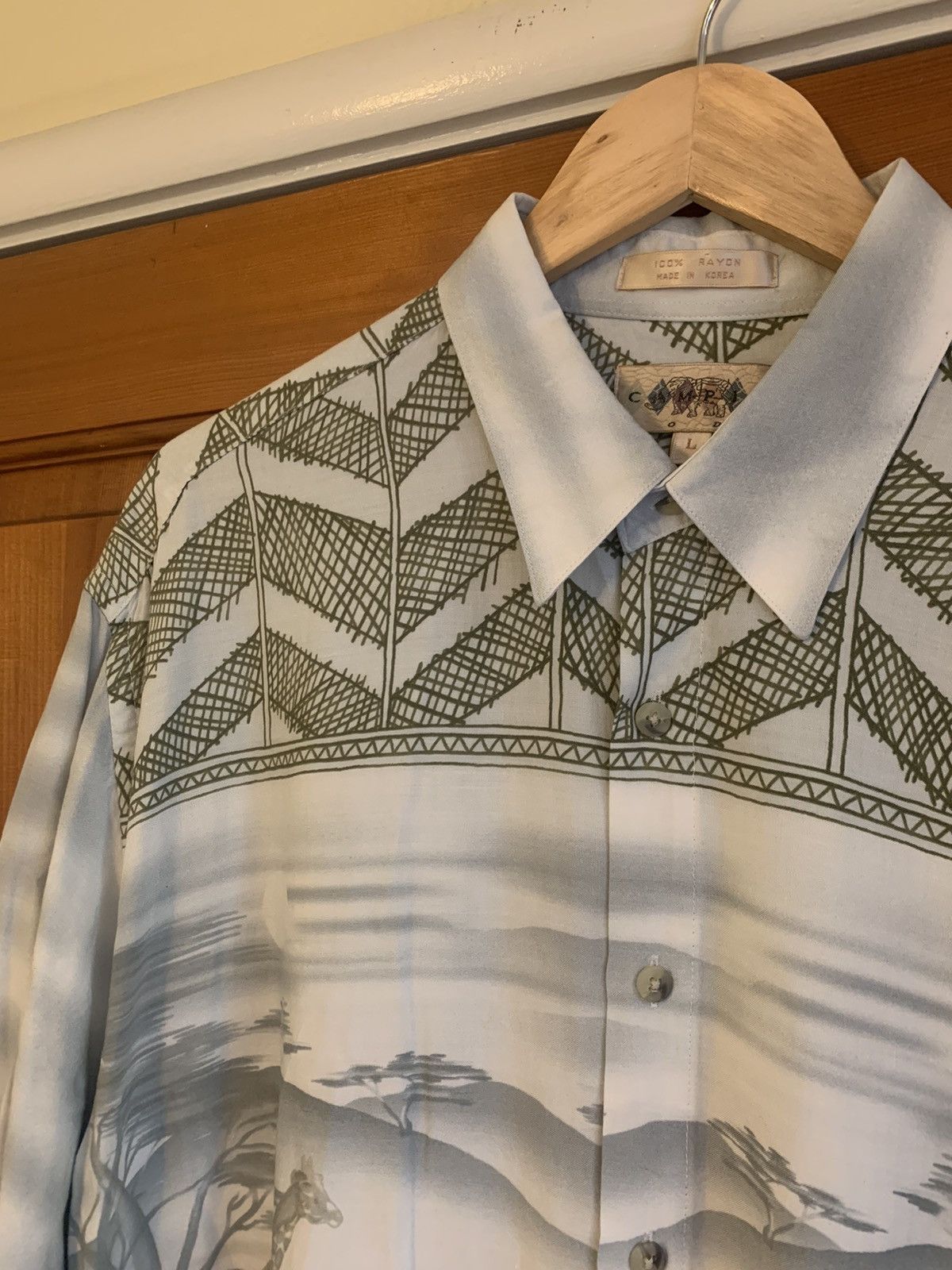 Campia Moda *RARE* Vintage Campia Moda Giraffe Landscape Rayon Shirt - L Size US L / EU 52-54 / 3 - 3 Thumbnail