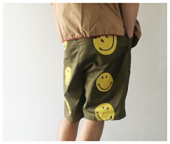 Kapital KAPITAL smiley shorts rain smile brand new khaki yellow L Size US 33 - 9 Thumbnail