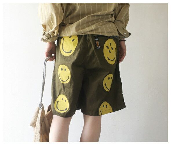 Kapital KAPITAL smiley shorts rain smile brand new khaki yellow L Size US 33 - 12 Thumbnail