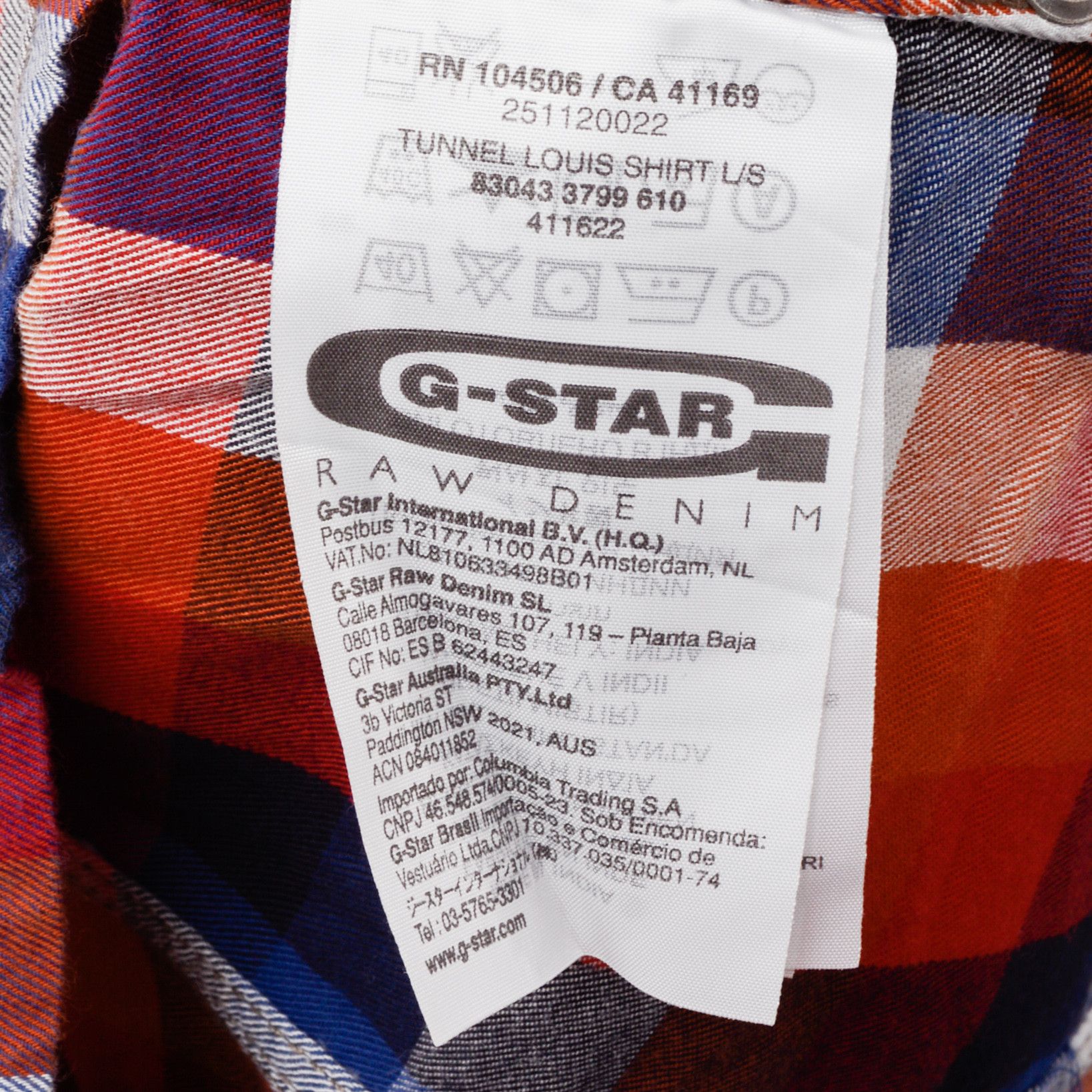 G-Star G STAR RAW Casual Shirt Long Sleeve check Plaid Button Up Size US L / EU 52-54 / 3 - 7 Thumbnail