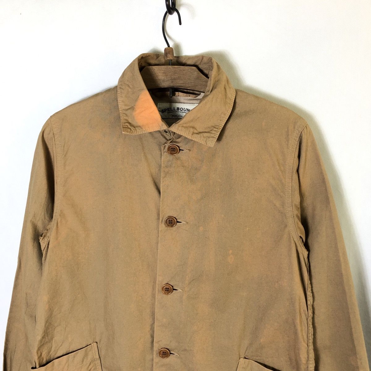 Japanese Brand × Spellbound Spellbound Japan Khaki Chore Coat Distressed Jacket Size US M / EU 48-50 / 2 - 4 Thumbnail