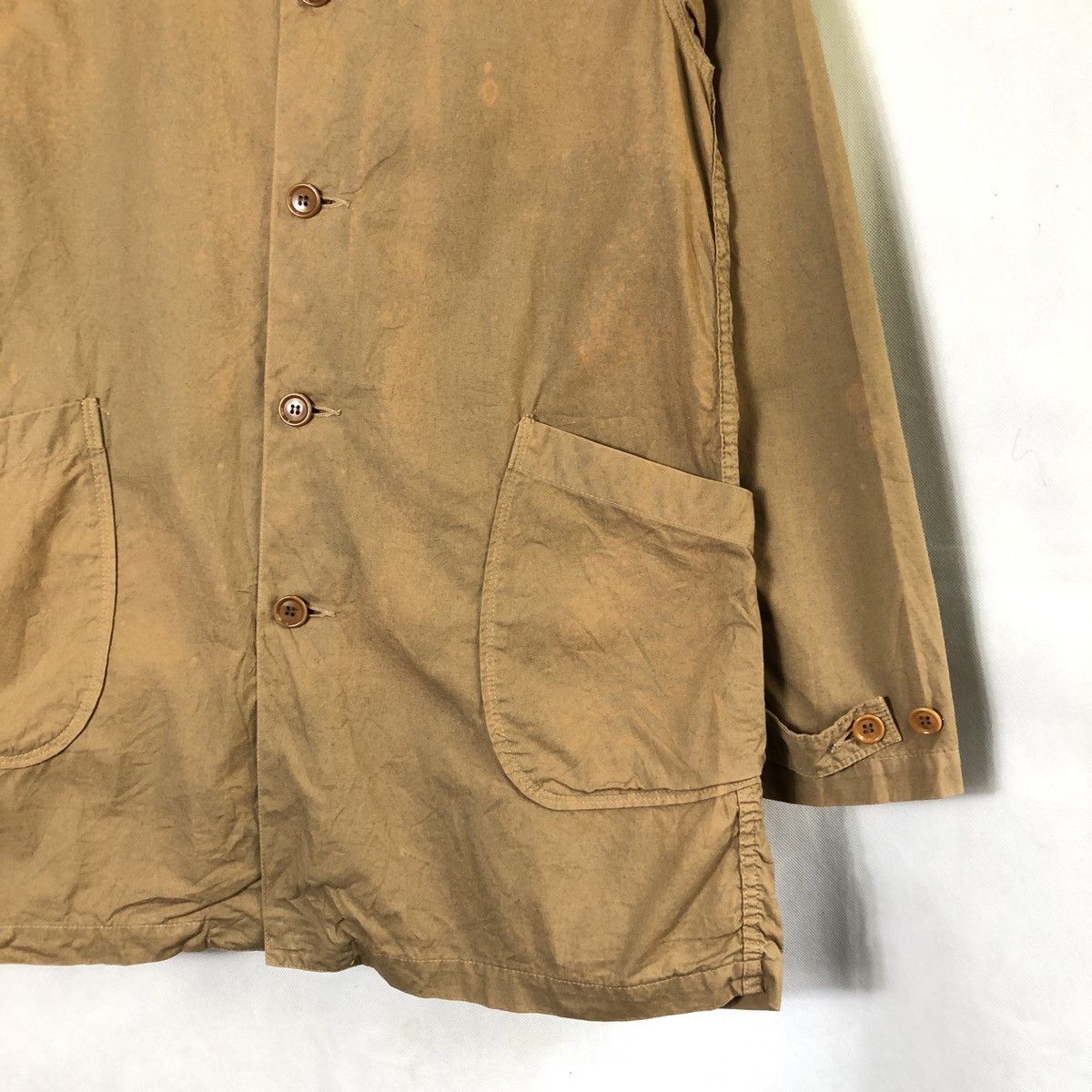 Japanese Brand × Spellbound Spellbound Japan Khaki Chore Coat Distressed Jacket Size US M / EU 48-50 / 2 - 6 Thumbnail