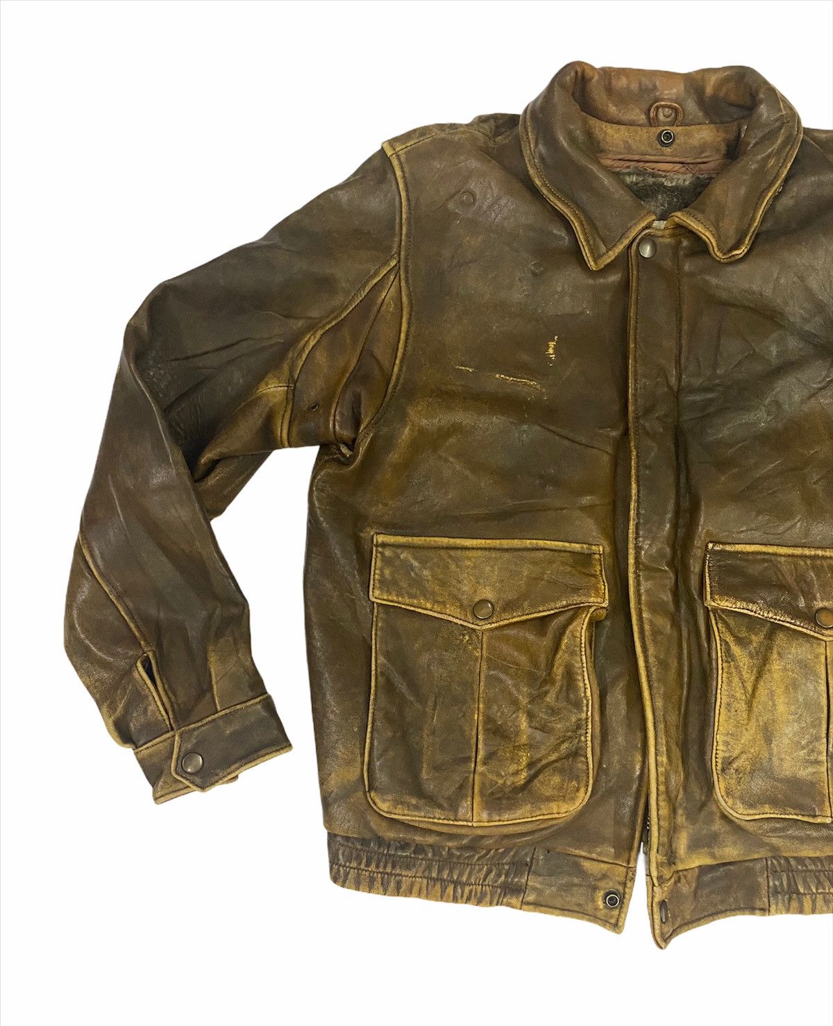 Vintage Houston Distressed Flight Jacket Sheepskin leather jacket Size US M / EU 48-50 / 2 - 3 Thumbnail