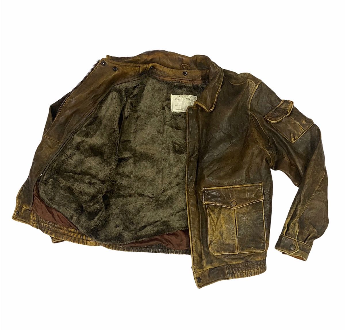 Vintage Houston Distressed Flight Jacket Sheepskin leather jacket Size US M / EU 48-50 / 2 - 4 Thumbnail