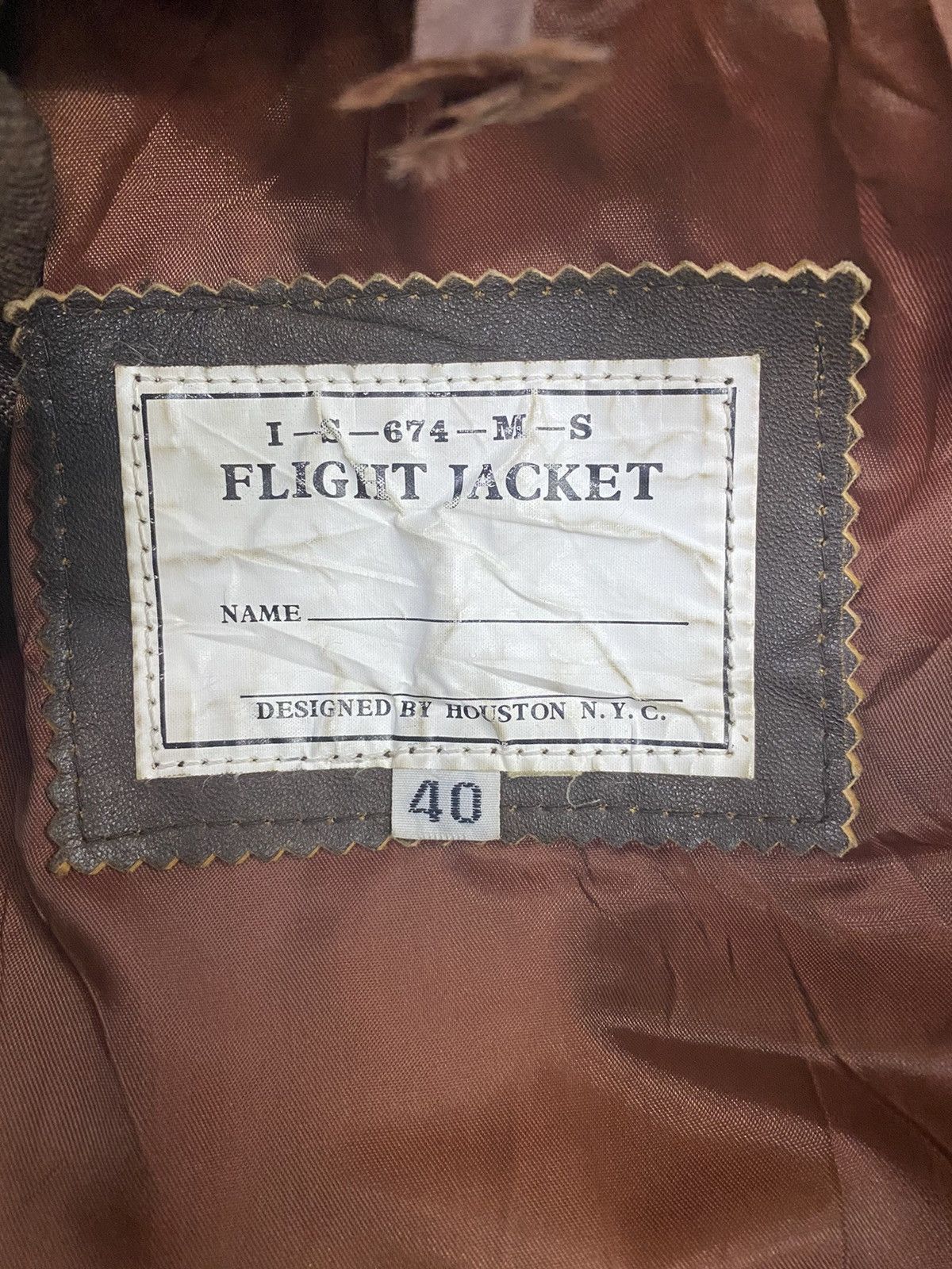 Vintage Houston Distressed Flight Jacket Sheepskin leather jacket Size US M / EU 48-50 / 2 - 8 Thumbnail
