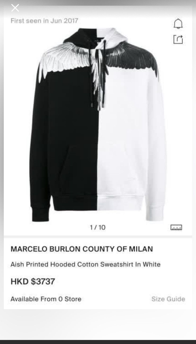 Marcelo Burlon Marcelo Burlon Aish Hoodie Grailed