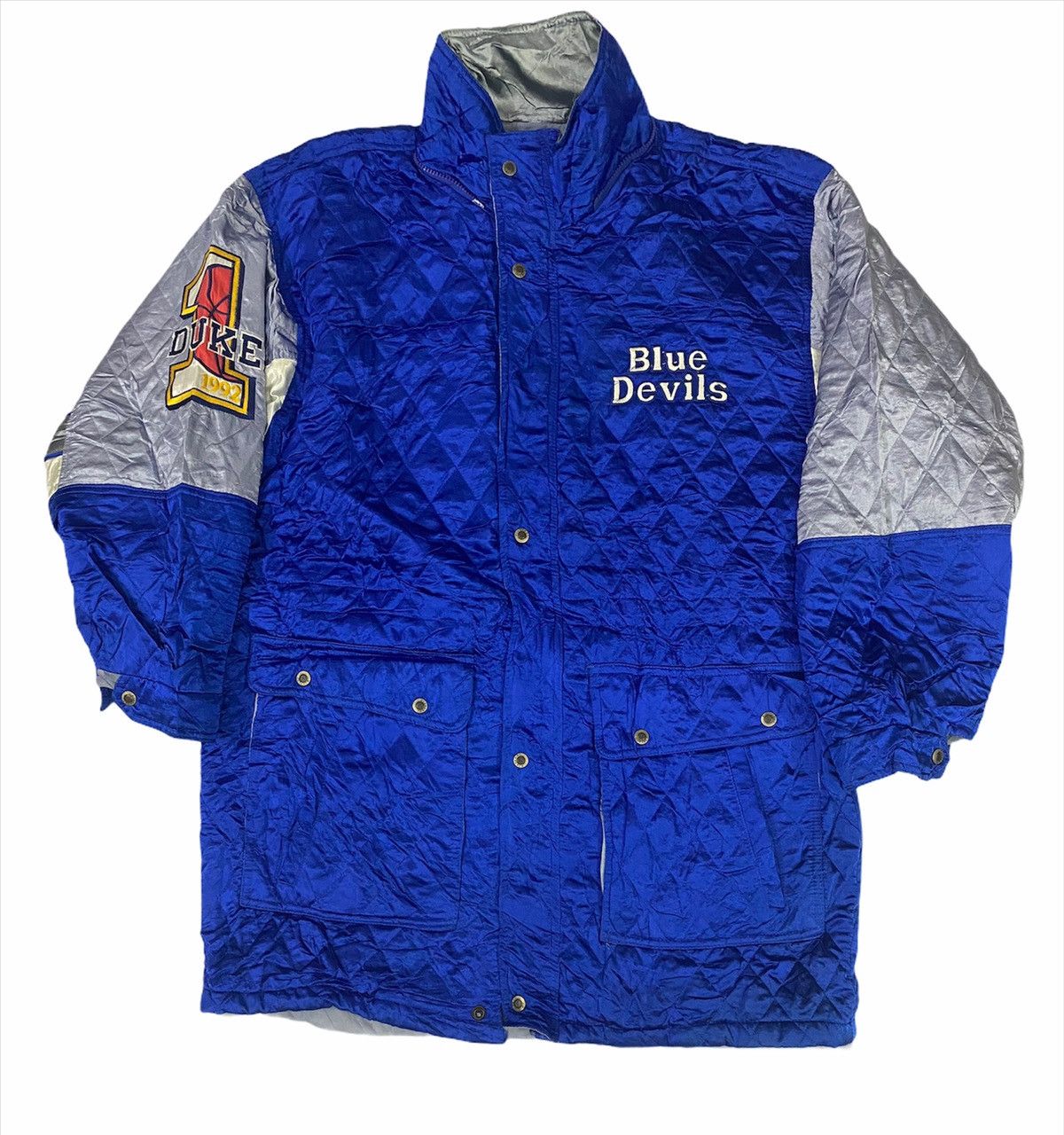 Vintage Vintage Duke Blue Devil Quilted Long Jacket Size US XL / EU 56 / 4 - 4 Thumbnail