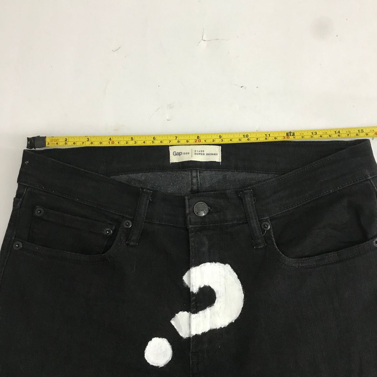 Japanese Brand 🔥Gap 1969 Super Skinny Art Paints Design Full Denim Jeans Size US 34 / EU 50 - 6 Thumbnail