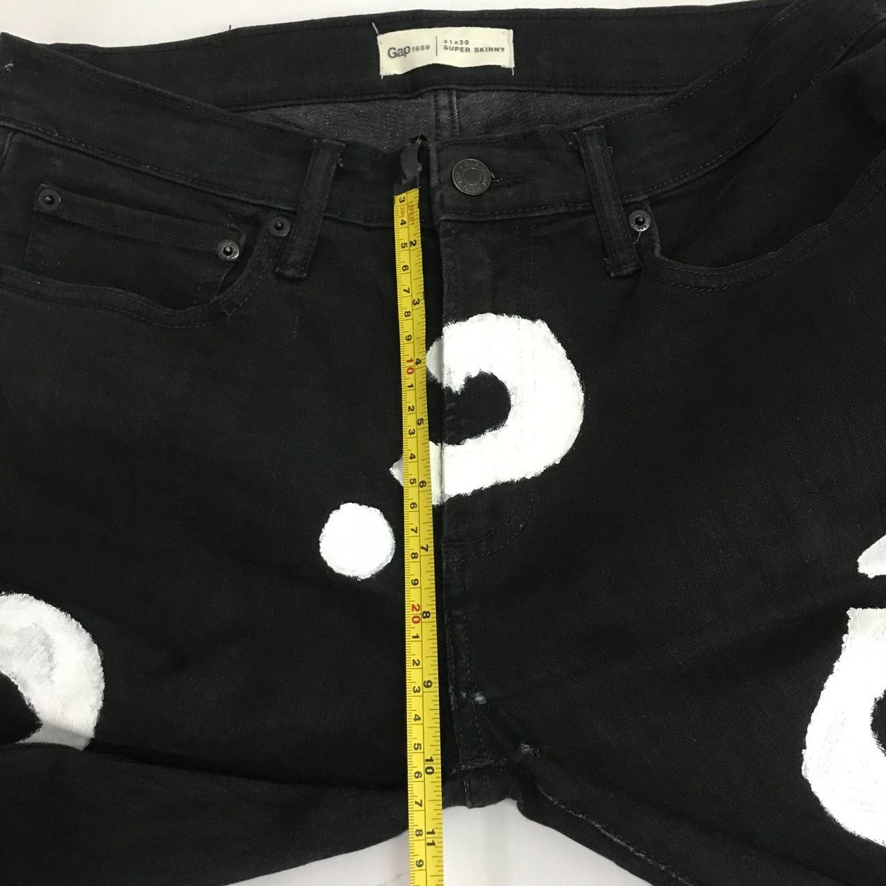 Japanese Brand 🔥Gap 1969 Super Skinny Art Paints Design Full Denim Jeans Size US 34 / EU 50 - 7 Thumbnail