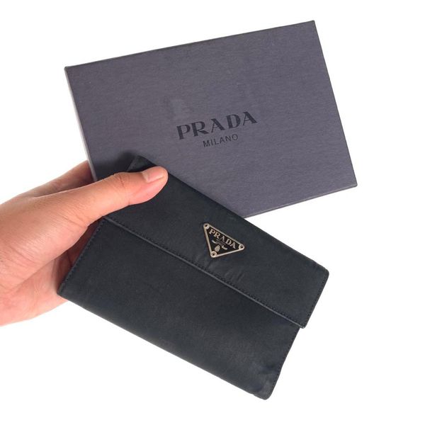 Prada tessuto nylon wallet hotsell
