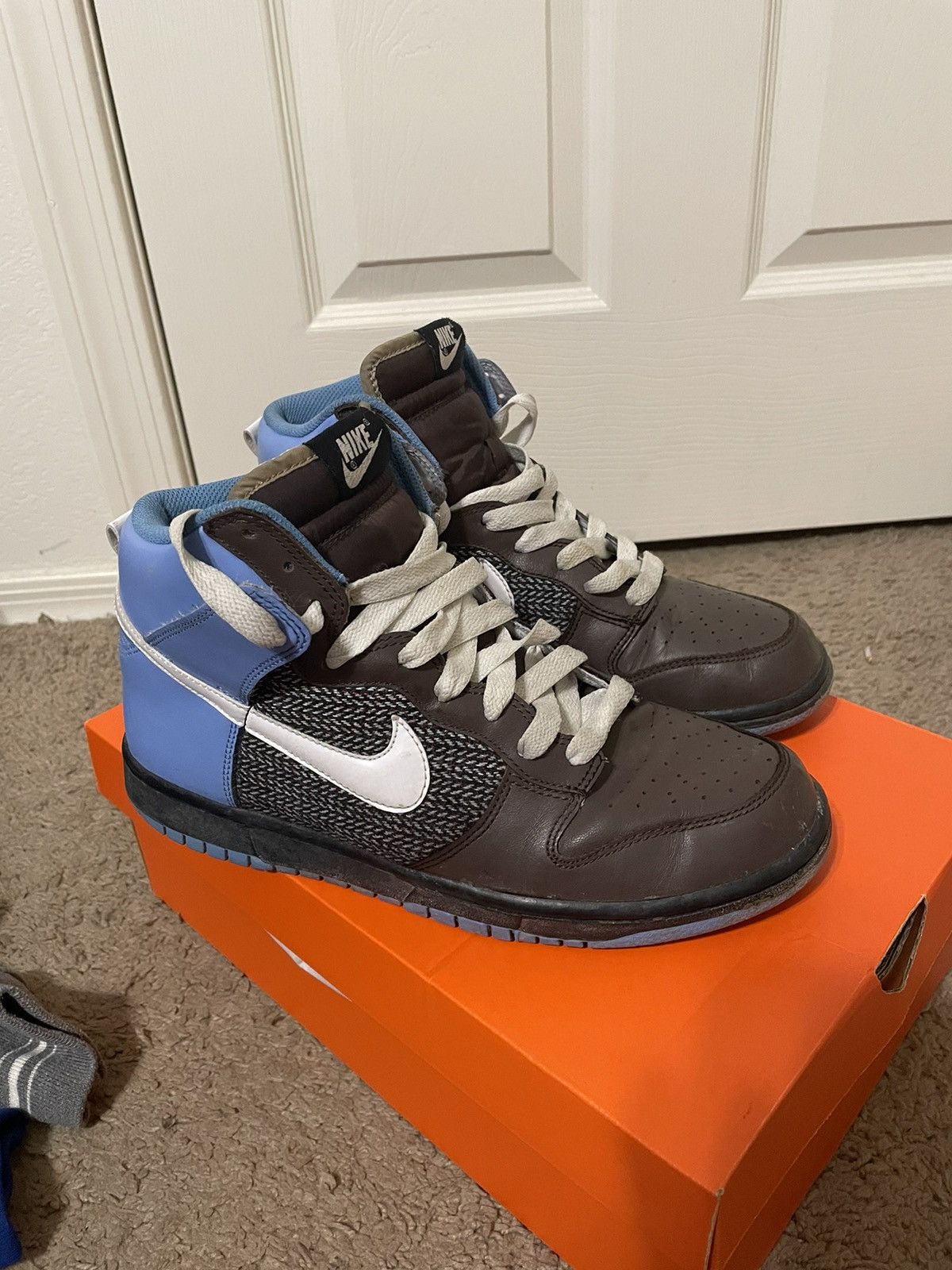 Nike × Vintage WS Dunk High Brq Brown | White | University Blue | Dark Ob Size US 10 / EU 43 - 1 Thumbnail