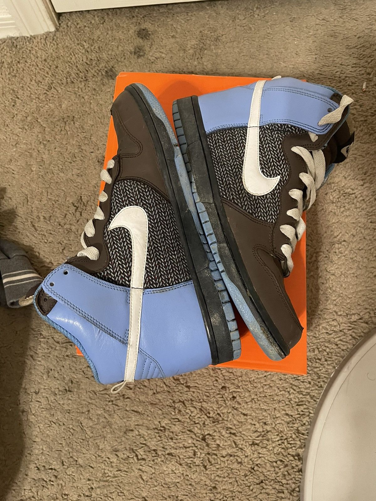 Nike × Vintage WS Dunk High Brq Brown | White | University Blue | Dark Ob Size US 10 / EU 43 - 4 Thumbnail