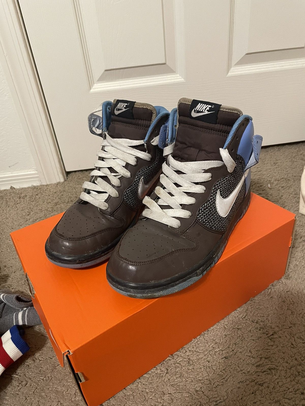 Nike × Vintage WS Dunk High Brq Brown | White | University Blue | Dark Ob Size US 10 / EU 43 - 2 Thumbnail