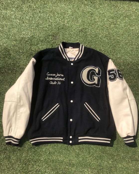 Vintage 90’s Guess leather varsity USA jacket