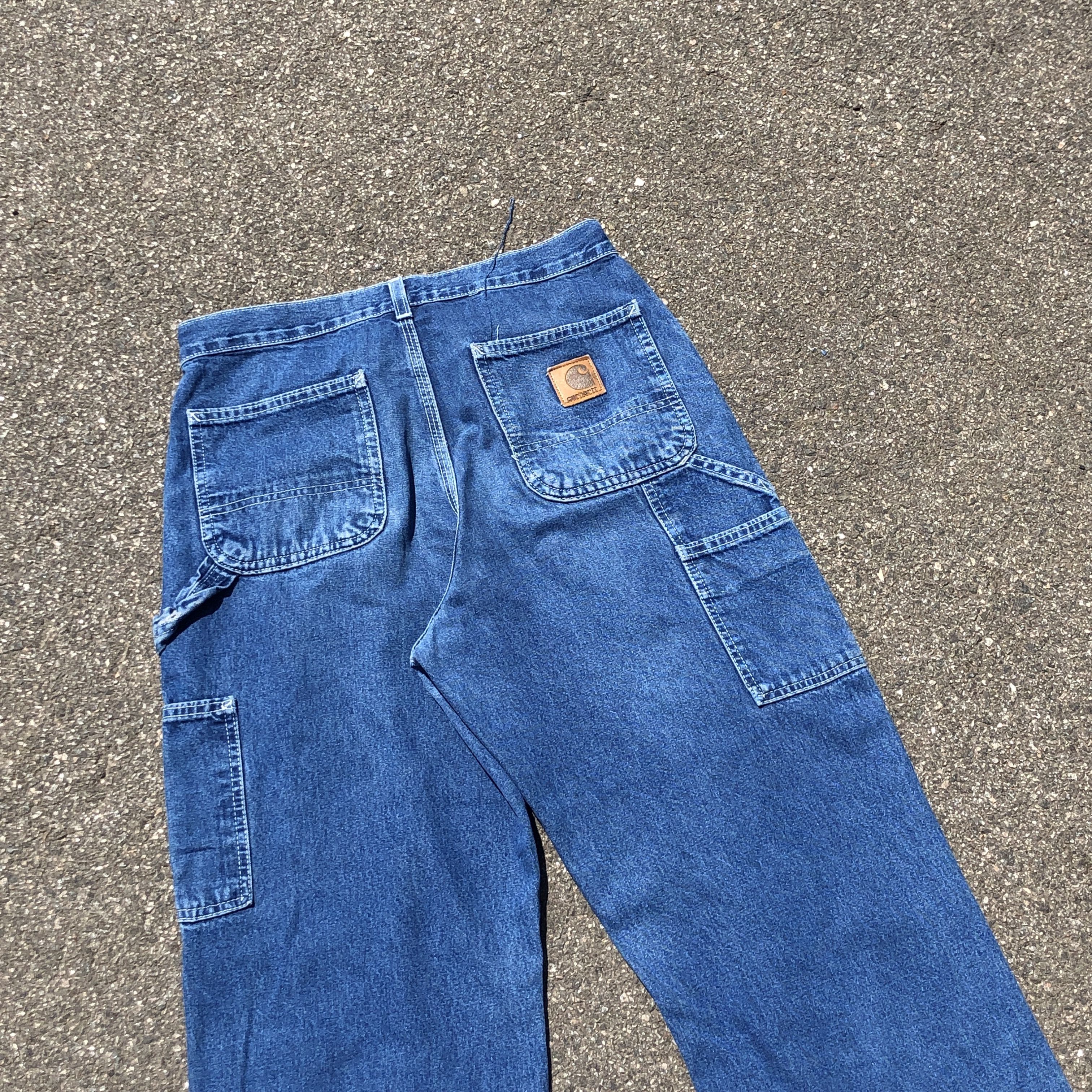 Carhartt × Carhartt Wip × Vintage Vintage Carhartt Blue Carpenter Pant Stonewashed 30x32 Size US 30 / EU 46 - 3 Thumbnail