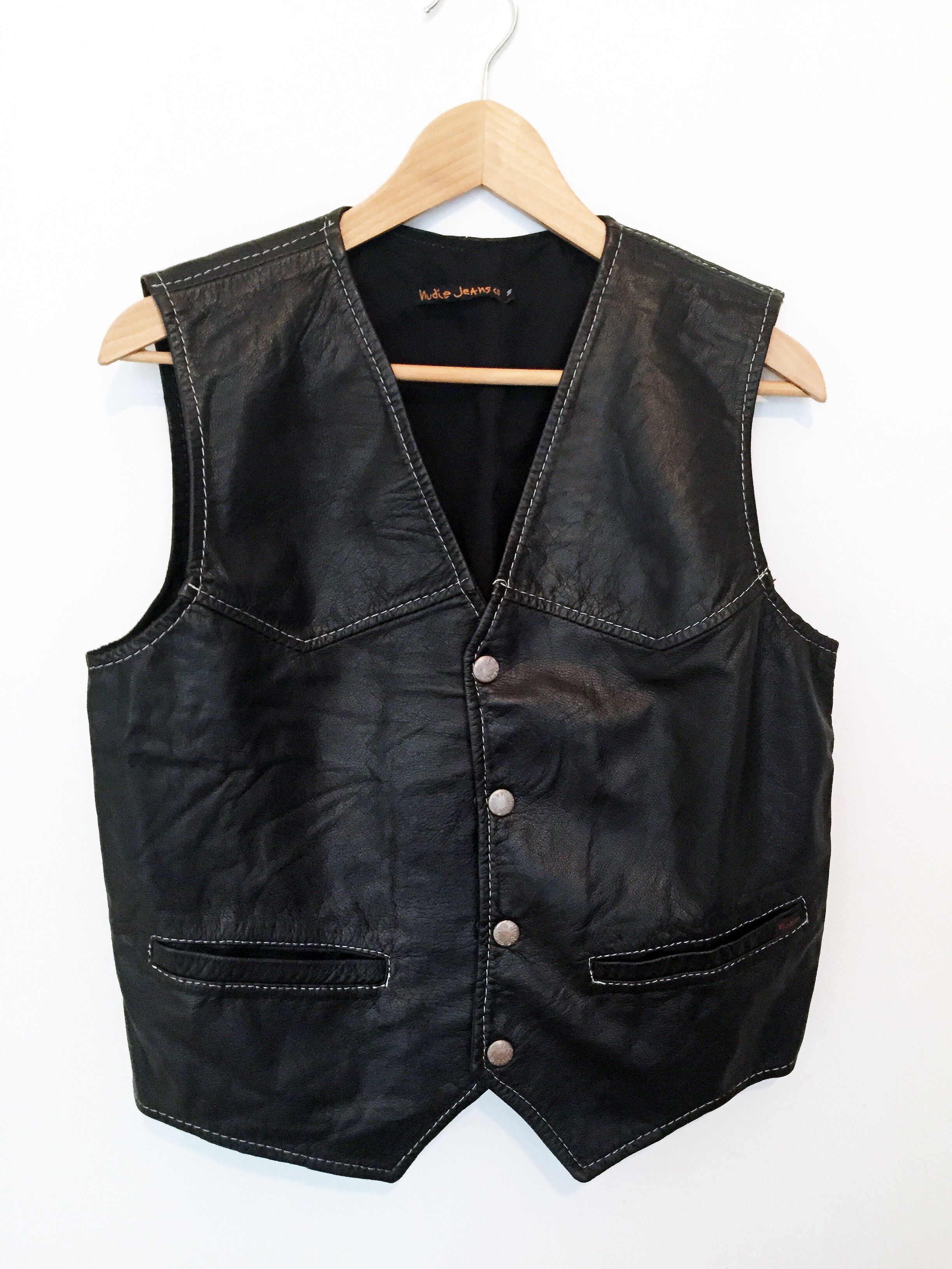 Nudie Jeans Leather Vest Made in Italy | Grailed