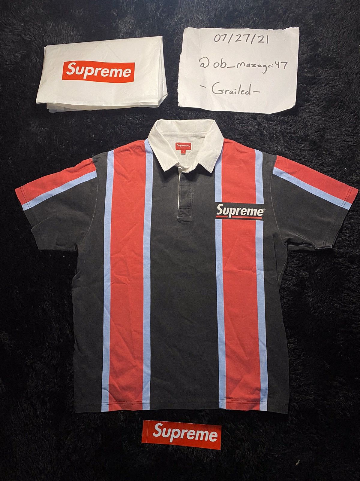 Supreme Supreme Stripe S/S Rugby Polo | Grailed