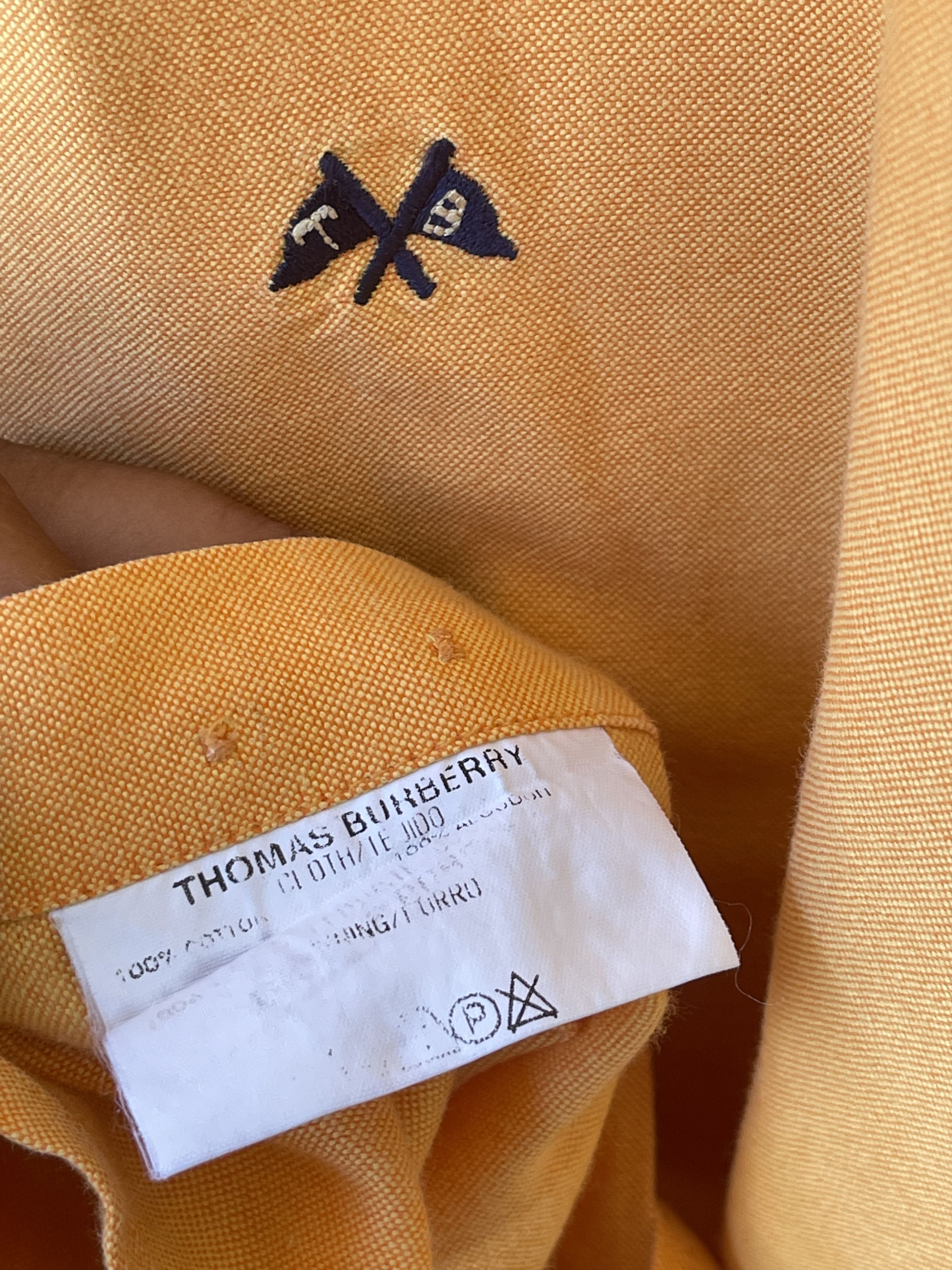 Burberry 🔥 Burberry tb orange shirt cotton long sleeve L Size US L / EU 52-54 / 3 - 3 Thumbnail