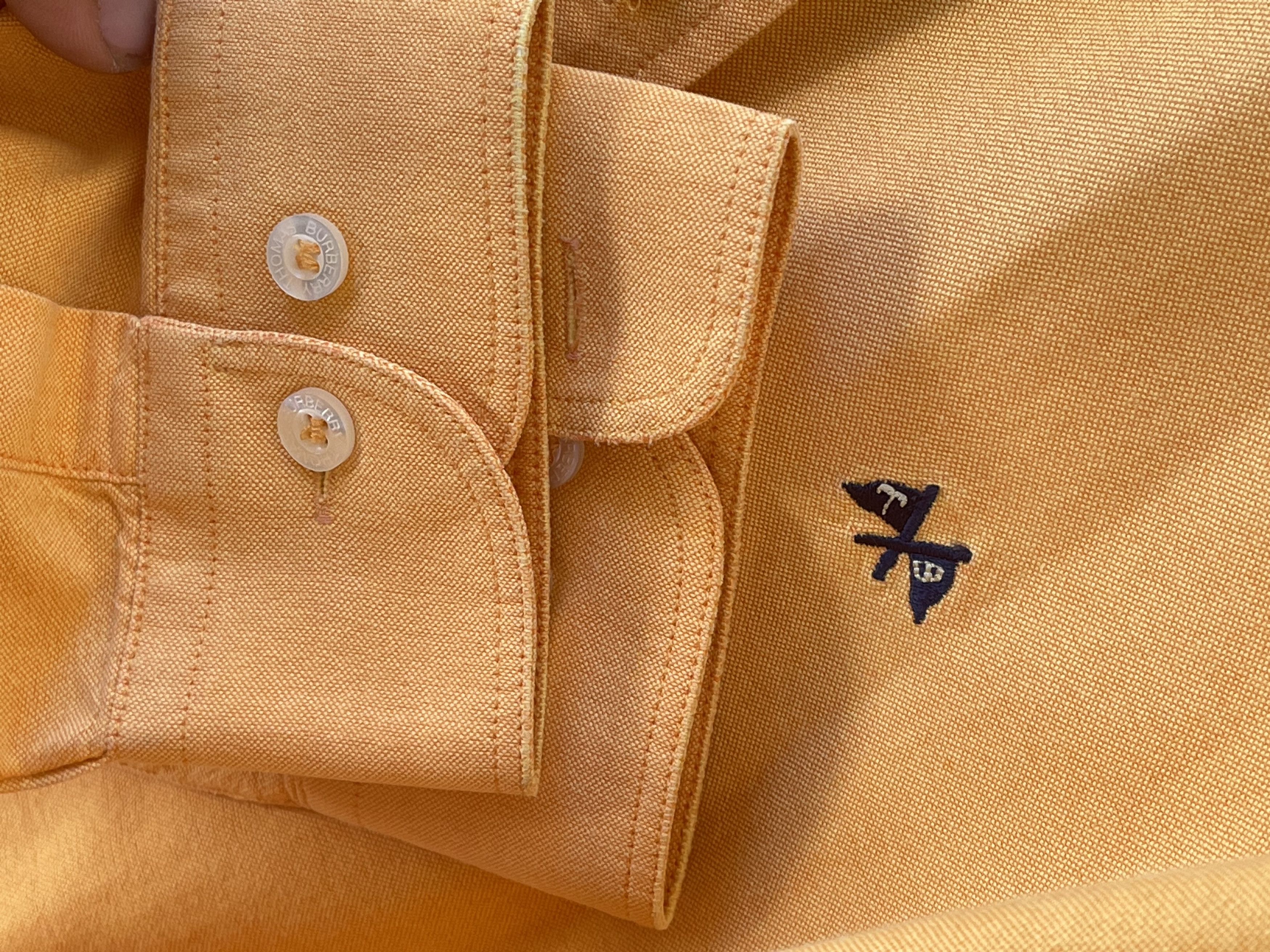 Burberry 🔥 Burberry tb orange shirt cotton long sleeve L Size US L / EU 52-54 / 3 - 4 Thumbnail