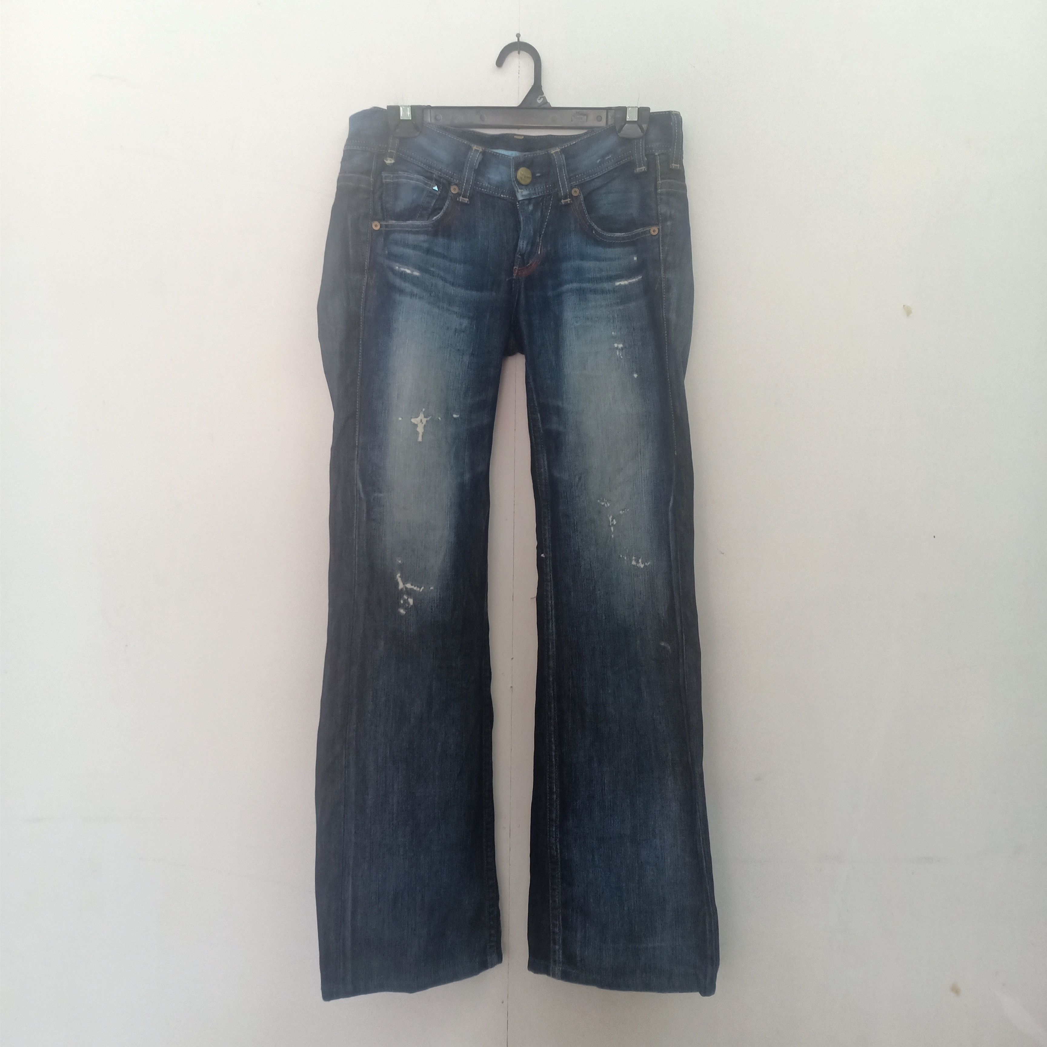 image of Lady Style Faded Distressed Denim Jeans in Blue, Men's (Size 30)