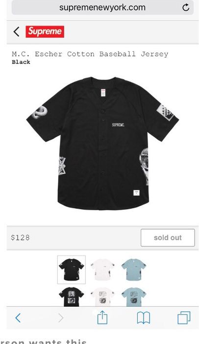 Supreme M.C. Escher Cotton Baseball Jersey | Grailed