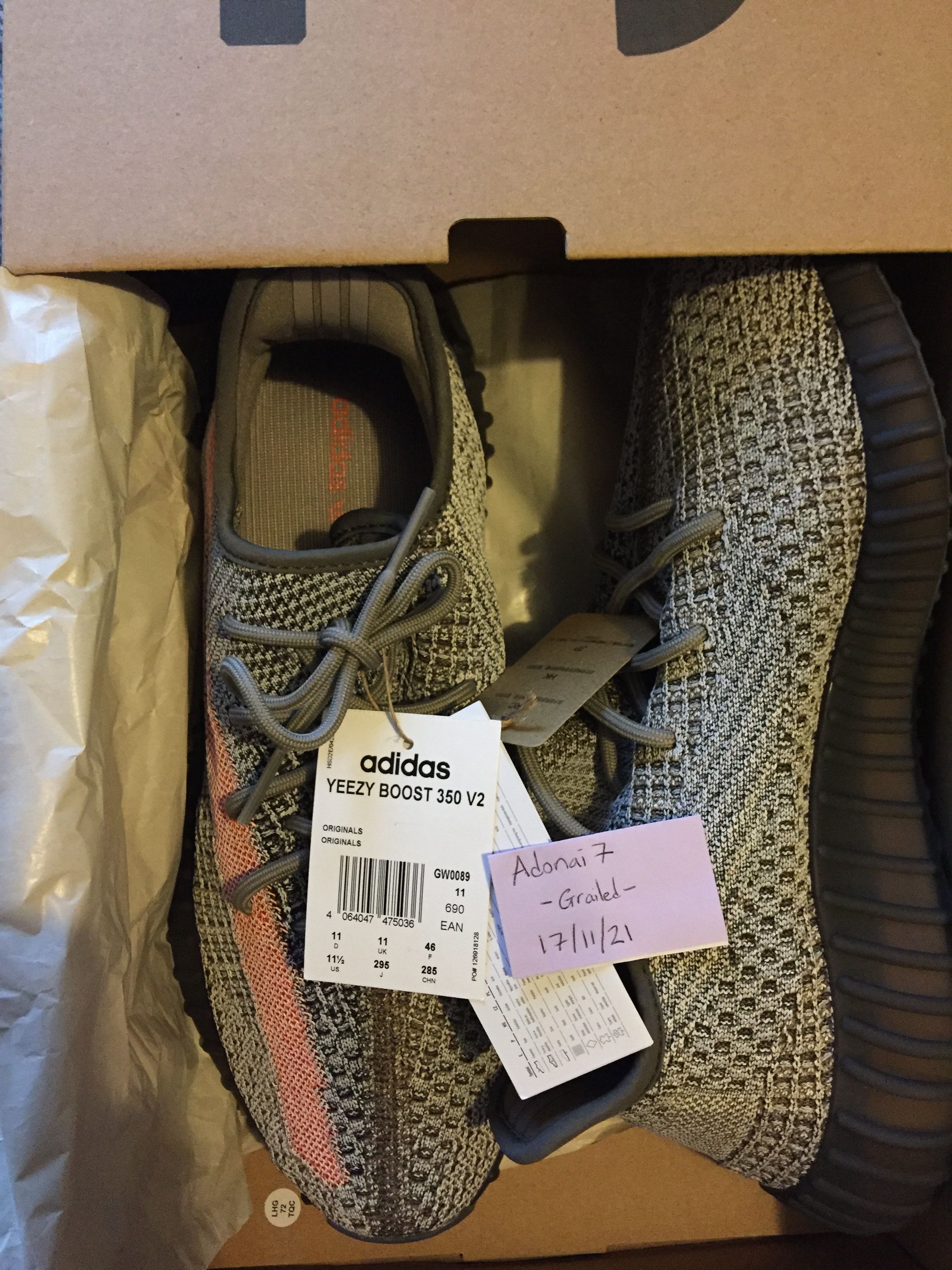 Adidas × Kanye West Yeezy Ash Stone 350 Boost V2 Size US 11.5 / EU 44-45 - 7 Thumbnail