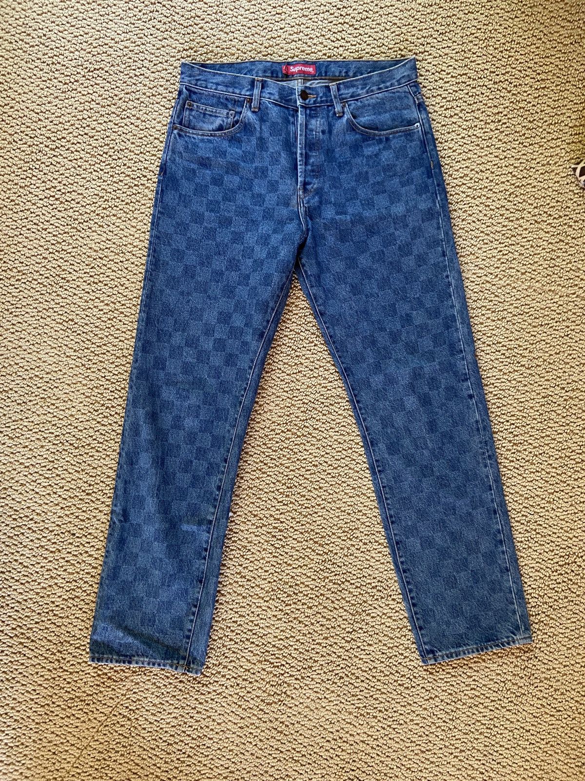 Supreme Supreme Regular Jean - Washed Checkerboard | Grailed