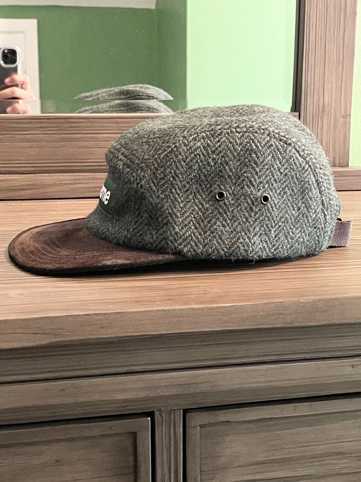 Supreme Supreme Harris Tweed Herringbone Camp Cap | Grailed
