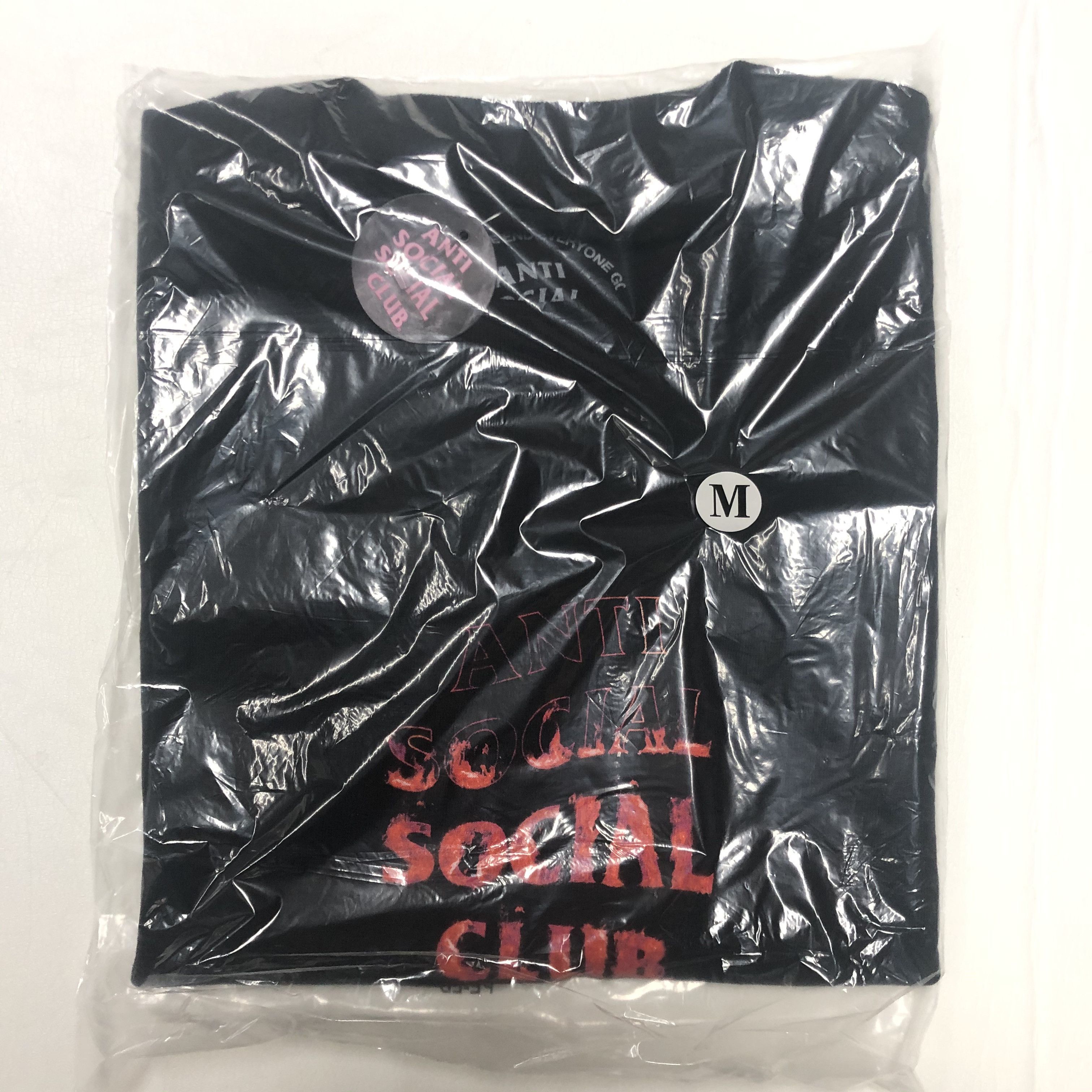 Anti Social Social Club × Members Only DS ASSC Pink Flame A Fire inside Black Tee FTP FOG KITH BAPE Size US M / EU 48-50 / 2 - 2 Thumbnail