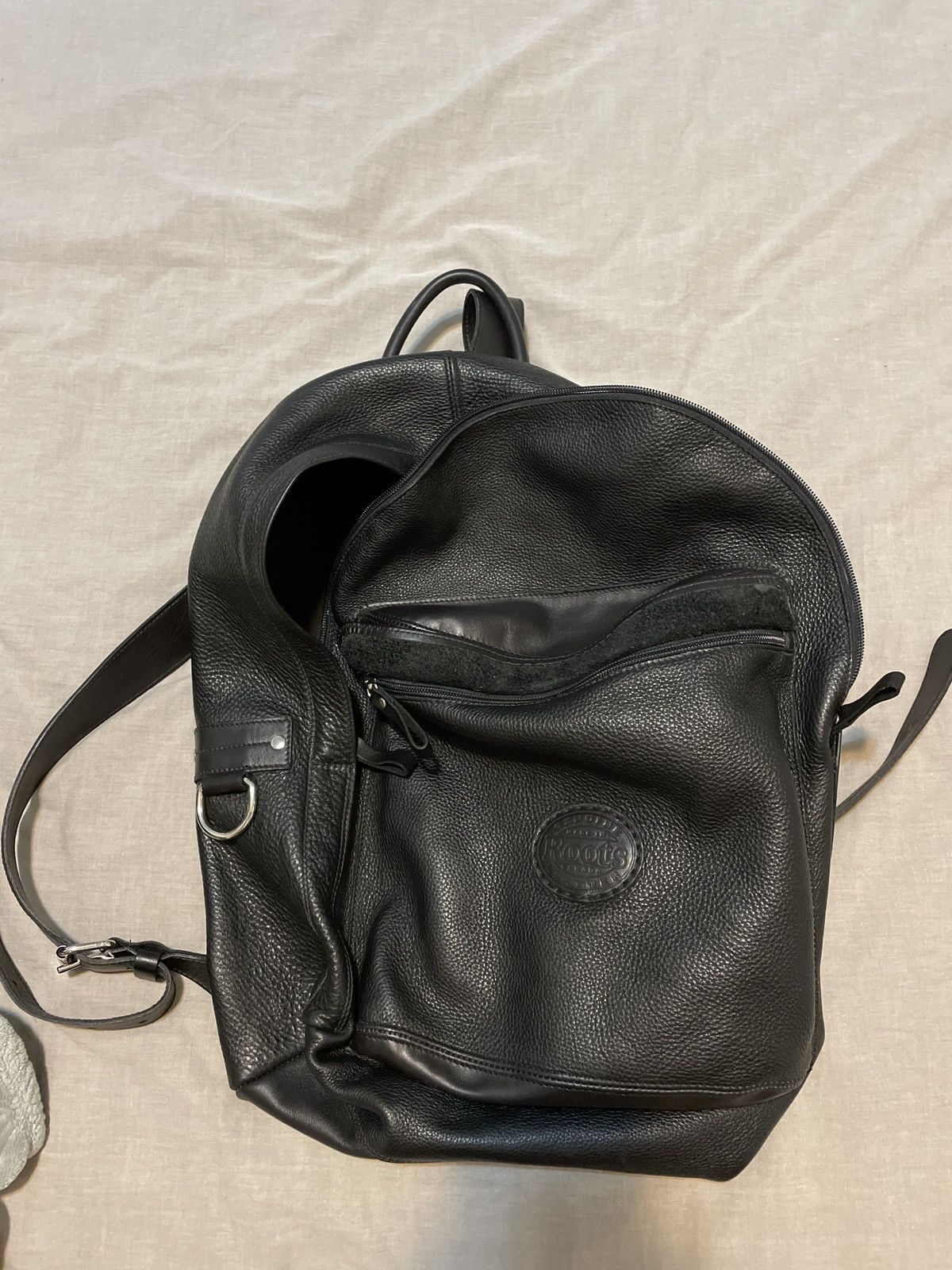 Roots Roots Black Leather Backpack OS | Grailed