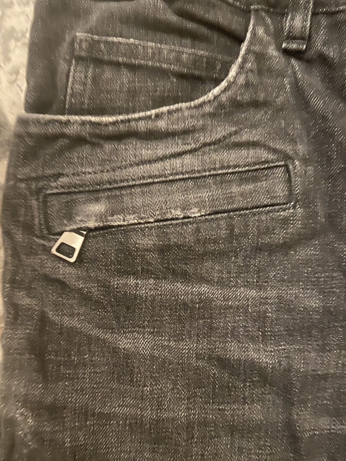 Balmain Black Washed Biker Jeans Size US 34 / EU 50 - 5 Thumbnail
