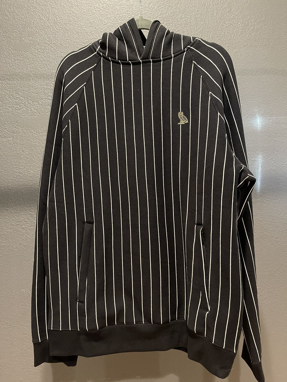 Octobers Very Own OVO Familia Pinstripe Hoodie Grailed
